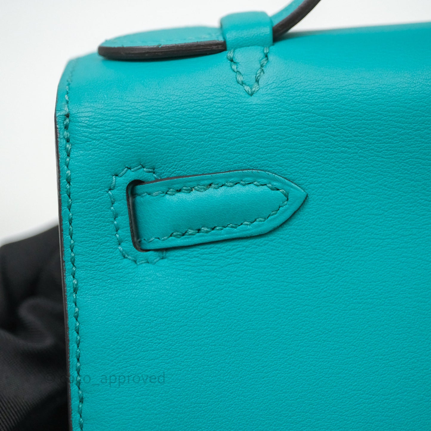 Hermès Kelly Pochette Bleu Paon 7F Gold Hardware