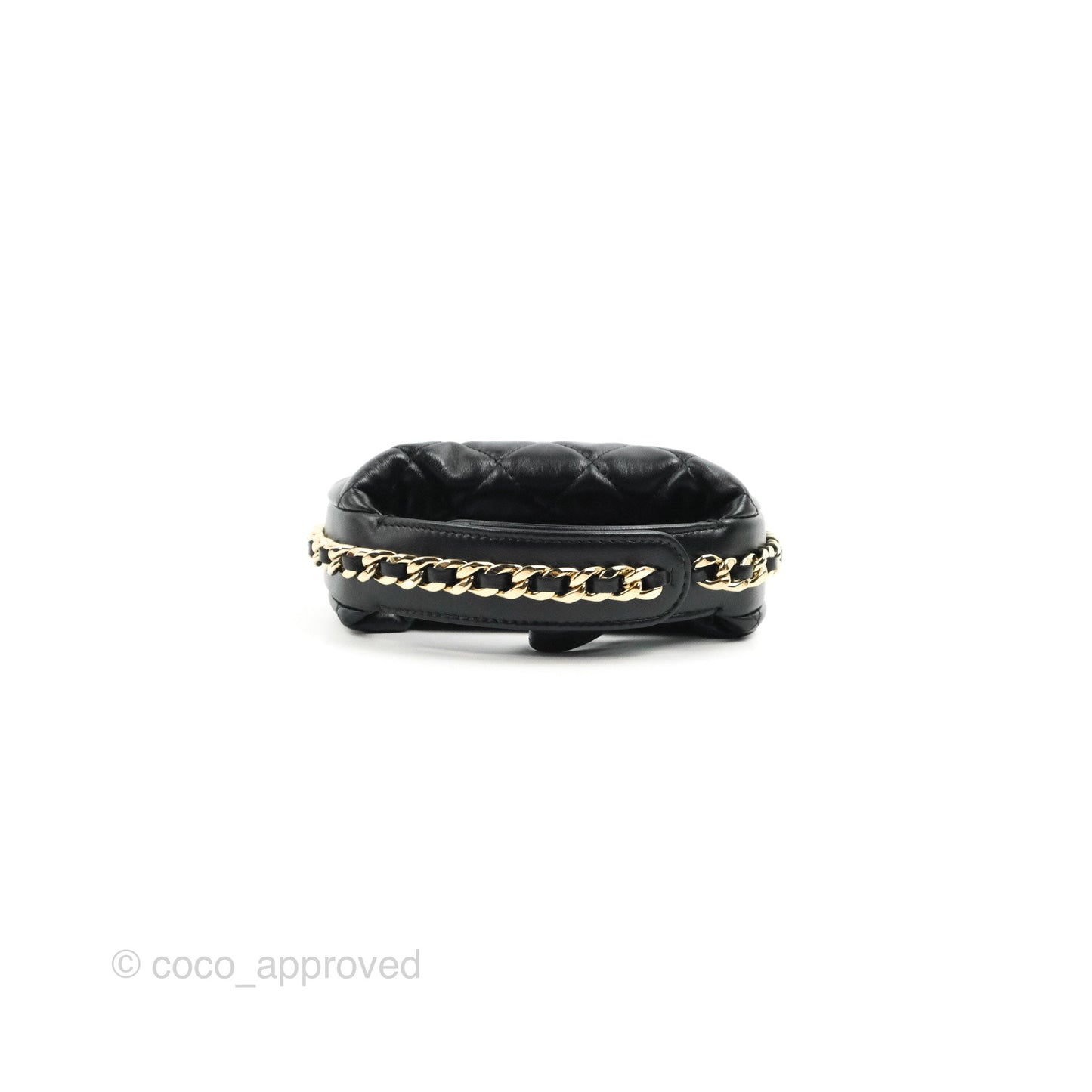 Chanel Quilted Chain Around Pouch Black Lambskin