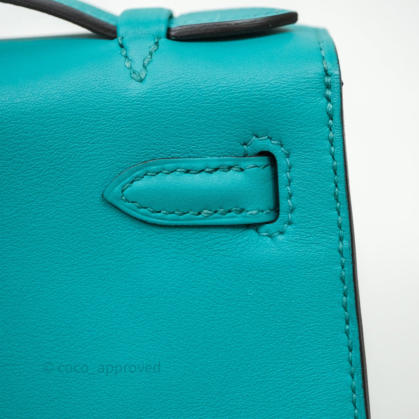 Hermès Kelly Pochette Bleu Paon 7F Gold Hardware