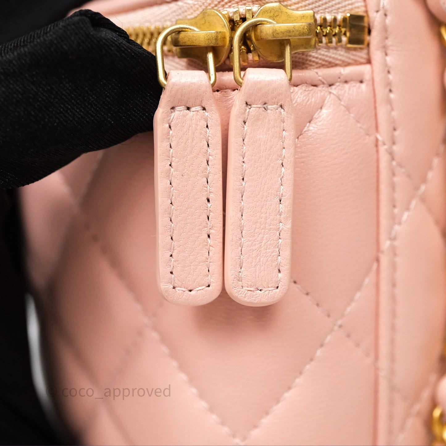 Chanel Vanity Rectangular Top Handle Pink Lambskin Gold Hardware