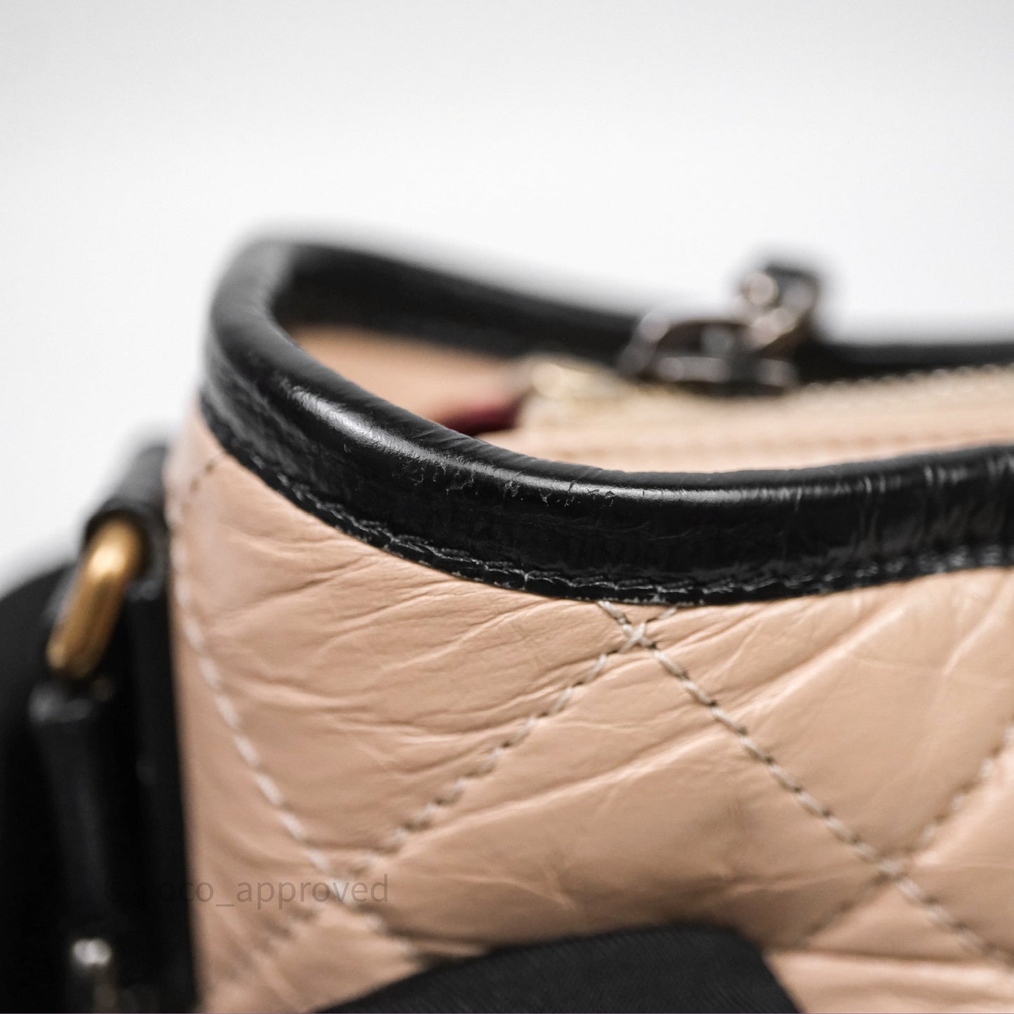 Chanel Small Gabrielle Hobo Quilted Black Beige Aged Calfskin