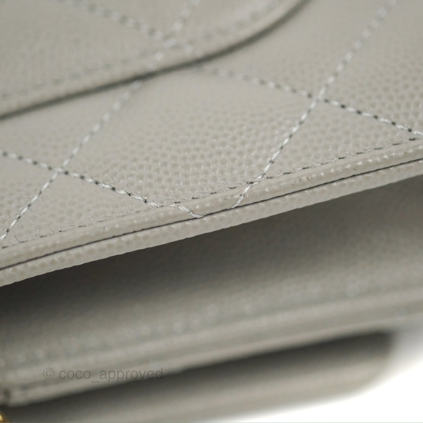 Chanel Quilted Classic Wallet on Chain WOC Grey Caviar Gold Hardware