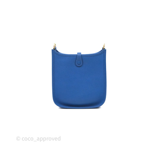 Hermes Mini Evelyne Bleu France 71 Amazone Taurillon Maurice Gold Hardware