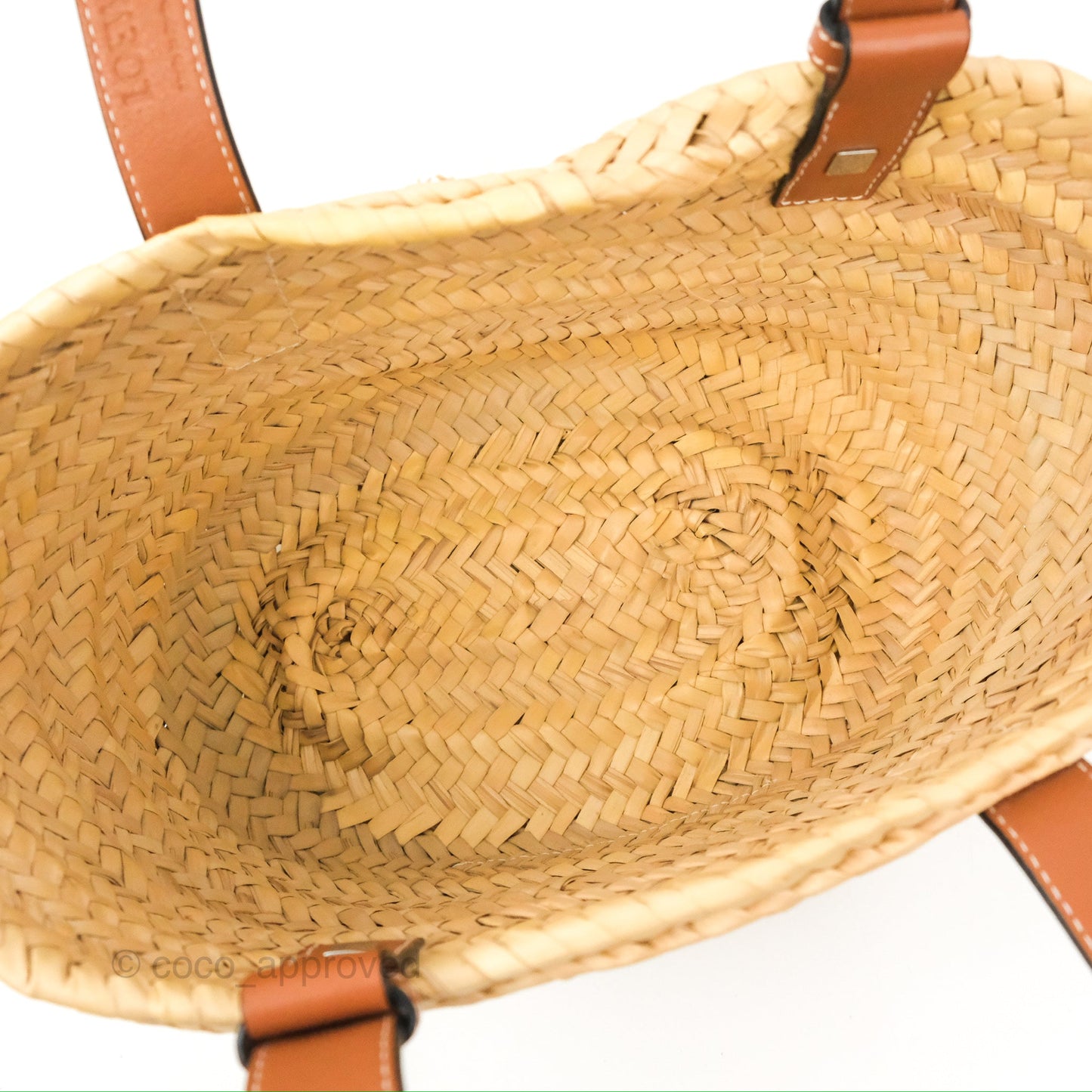 Loewe Small Basket Bag Natural Palm Leaf Tan Calfskin