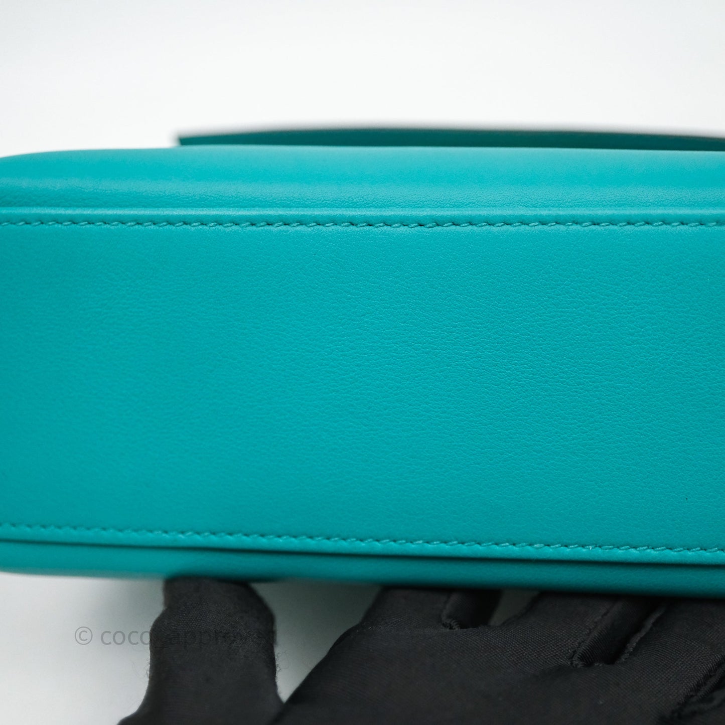 Hermès Kelly Pochette Bleu Paon 7F Gold Hardware