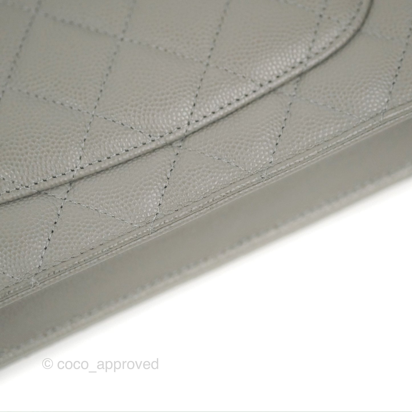 Chanel Quilted Classic Wallet on Chain WOC Grey Caviar Gold Hardware