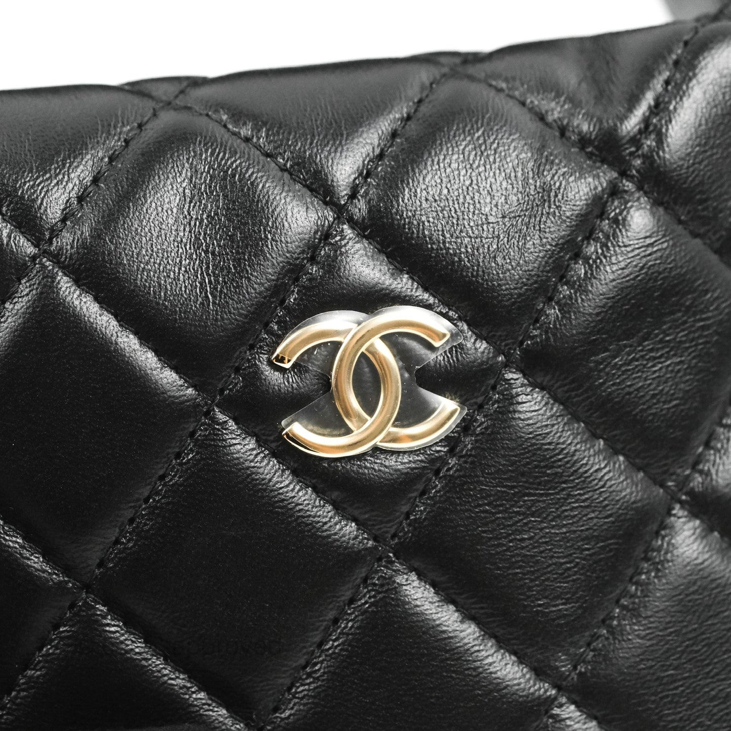 Chanel Quilted Chain Around Pouch Black Lambskin