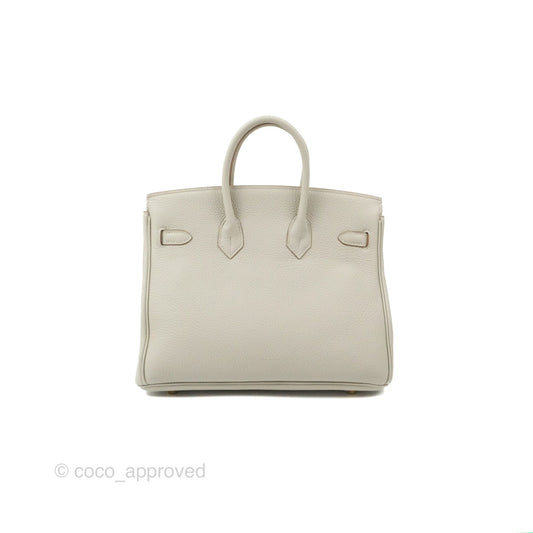 Hermes Birkin 25 Retourne Gris Perle 80 Togo Gold Hardware