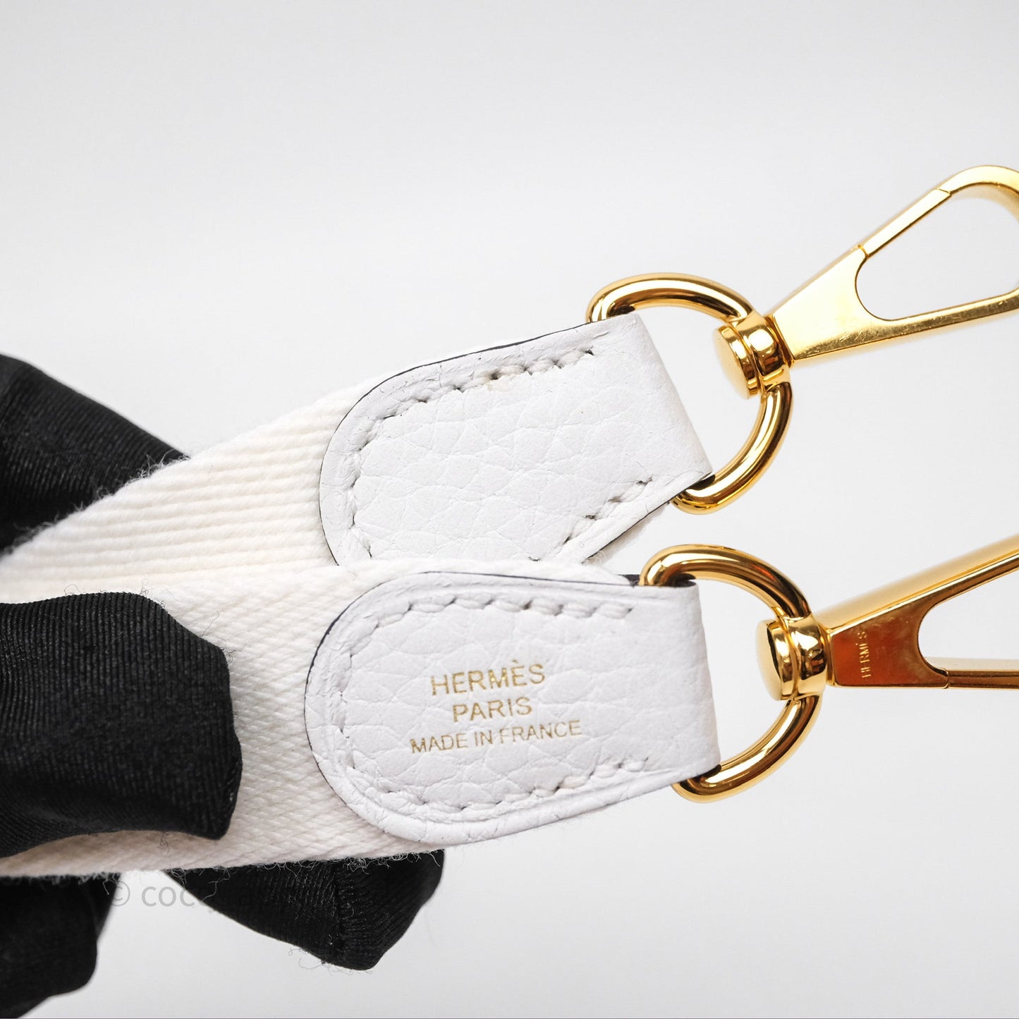Hermès Mini Evelyne 16 New White 0U Clemence Gold Hardware