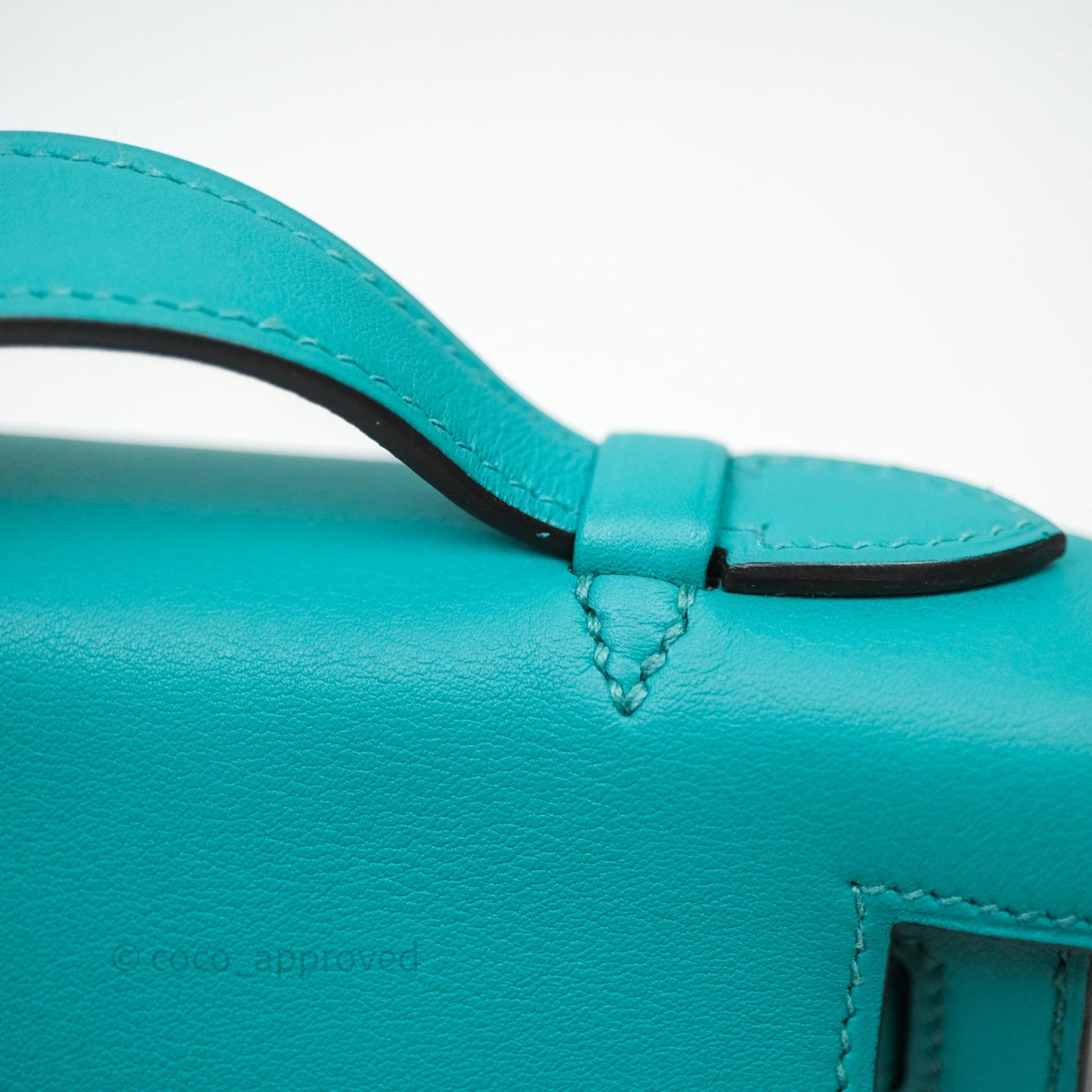 Hermès Kelly Pochette Bleu Paon 7F Gold Hardware