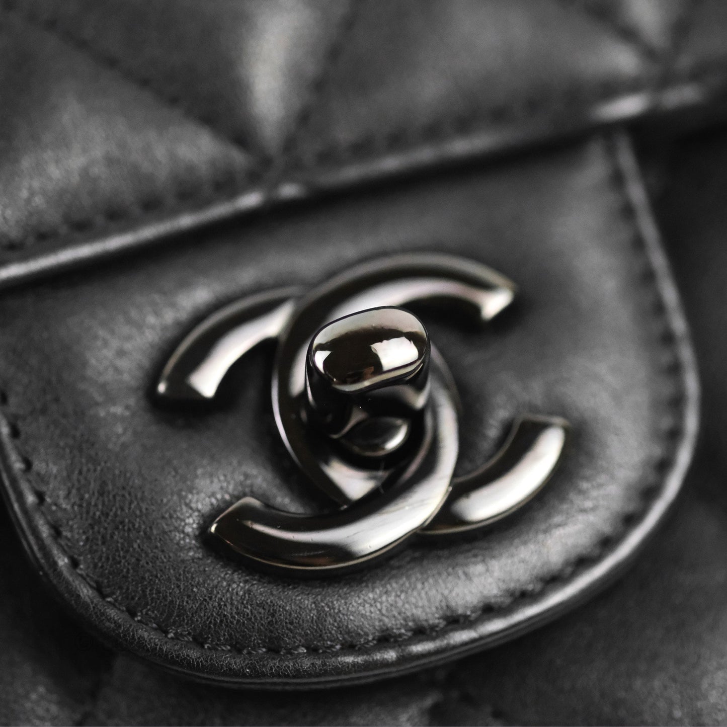 Chanel Quilted Mini Rectangular Flap So Black Crumpled Calfskin