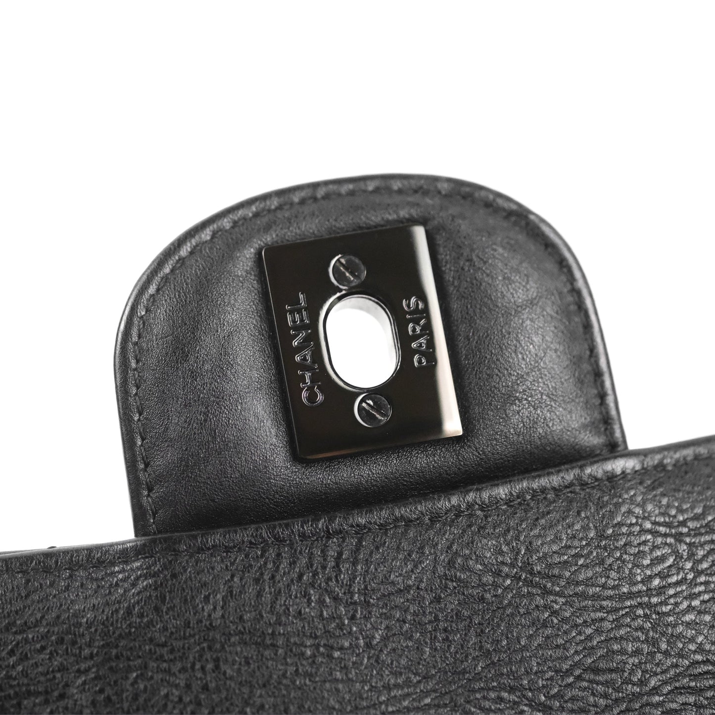 Chanel Quilted Mini Rectangular Flap So Black Crumpled Calfskin