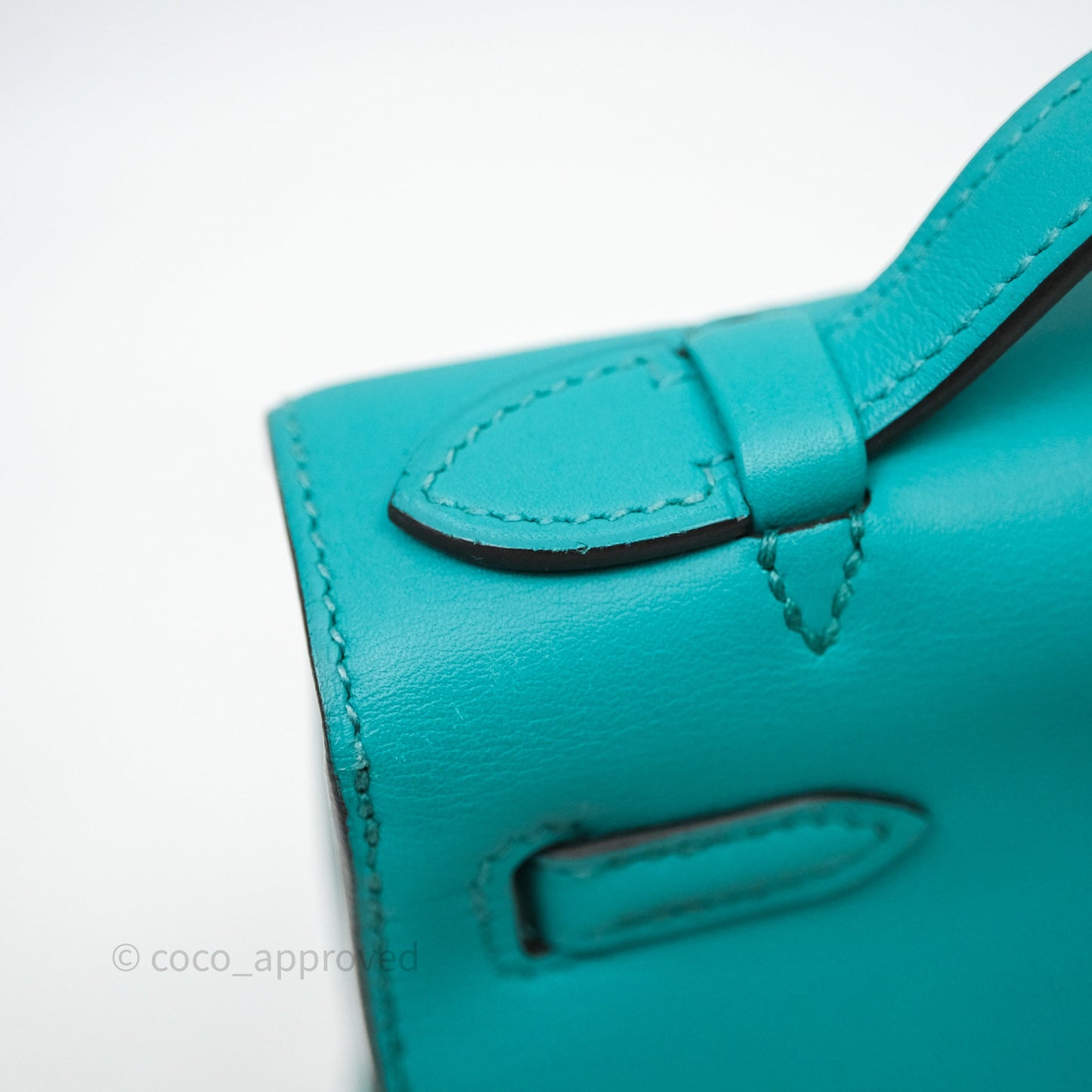 Hermès Kelly Pochette Bleu Paon 7F Gold Hardware