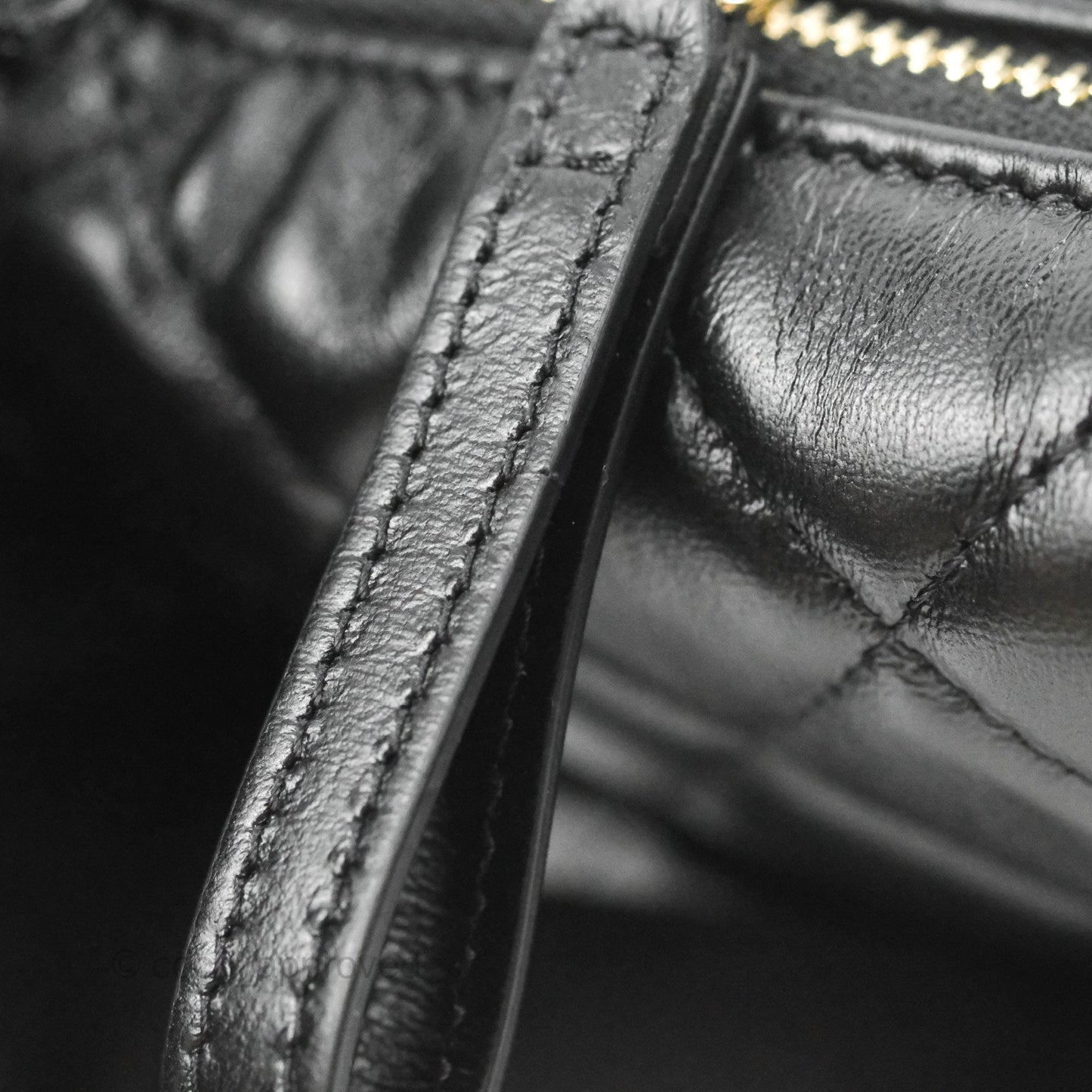 Chanel Quilted Chain Around Pouch Black Lambskin