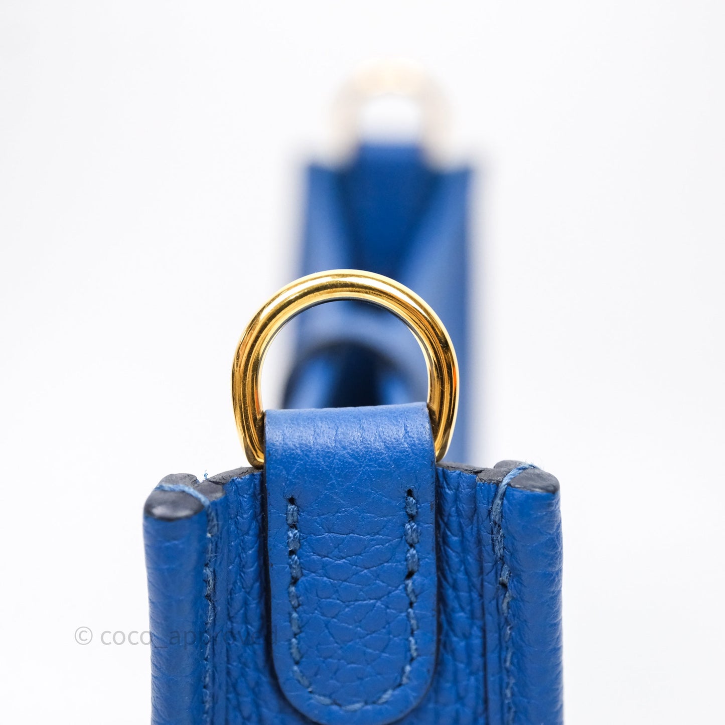 Hermes Mini Evelyne Bleu France 71 Amazone Taurillon Maurice Gold Hardware