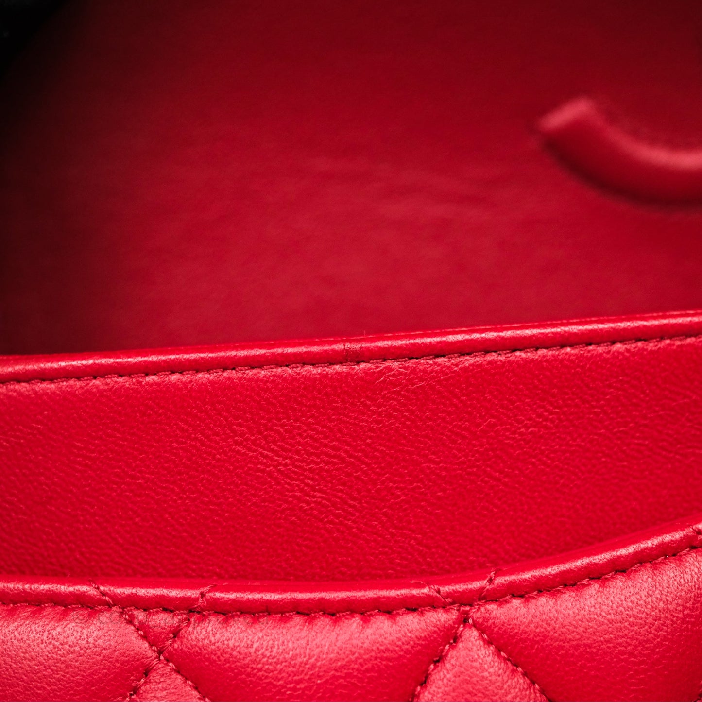 Chanel Classic M/L Medium Double Flap Red Lambskin Gold Hardware