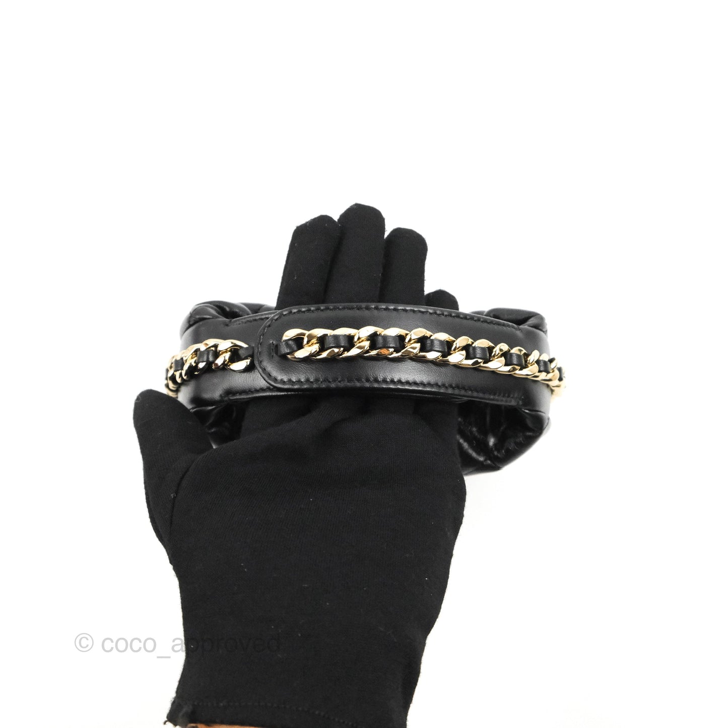 Chanel Quilted Chain Around Pouch Black Lambskin