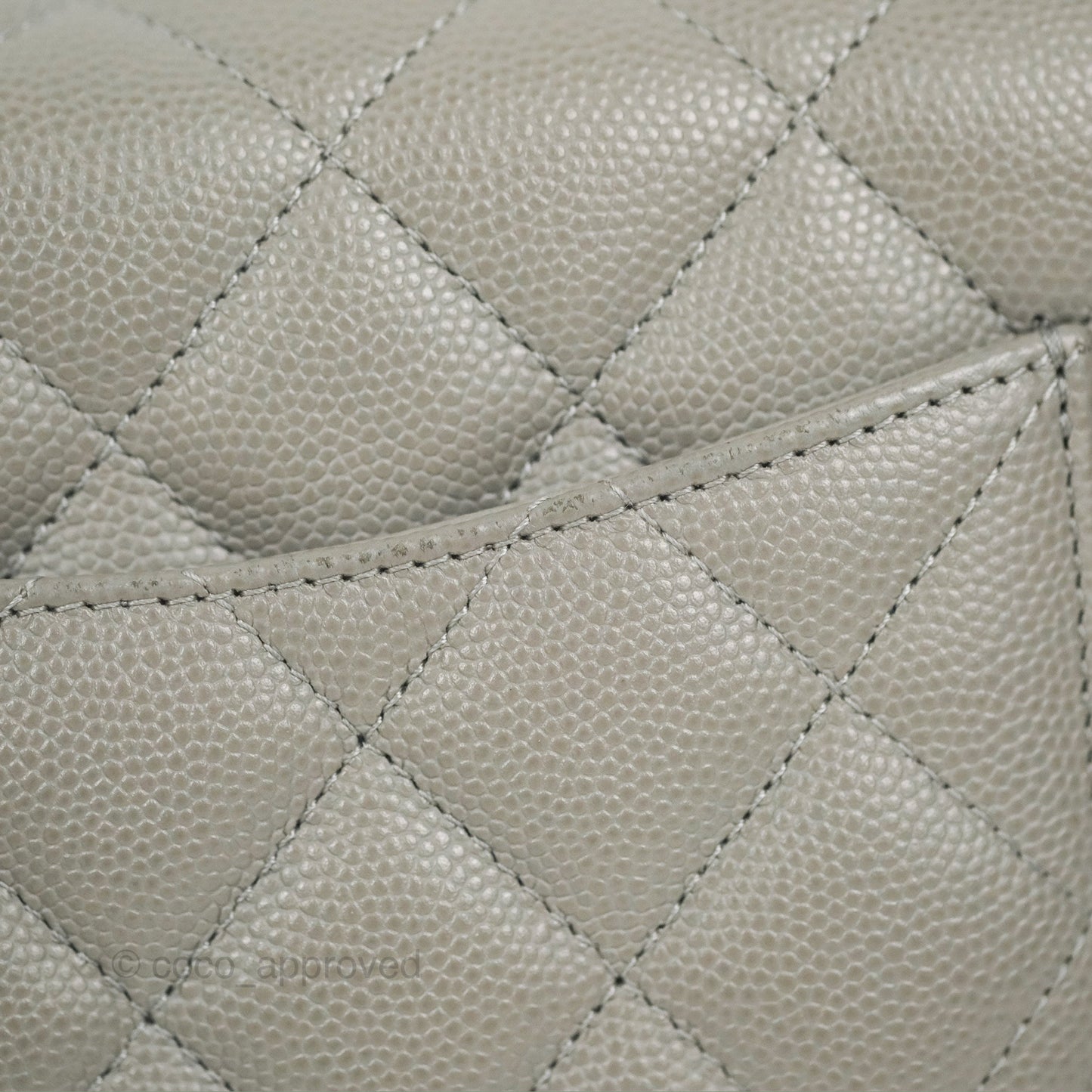 Chanel Quilted Classic Wallet on Chain WOC Grey Caviar Gold Hardware