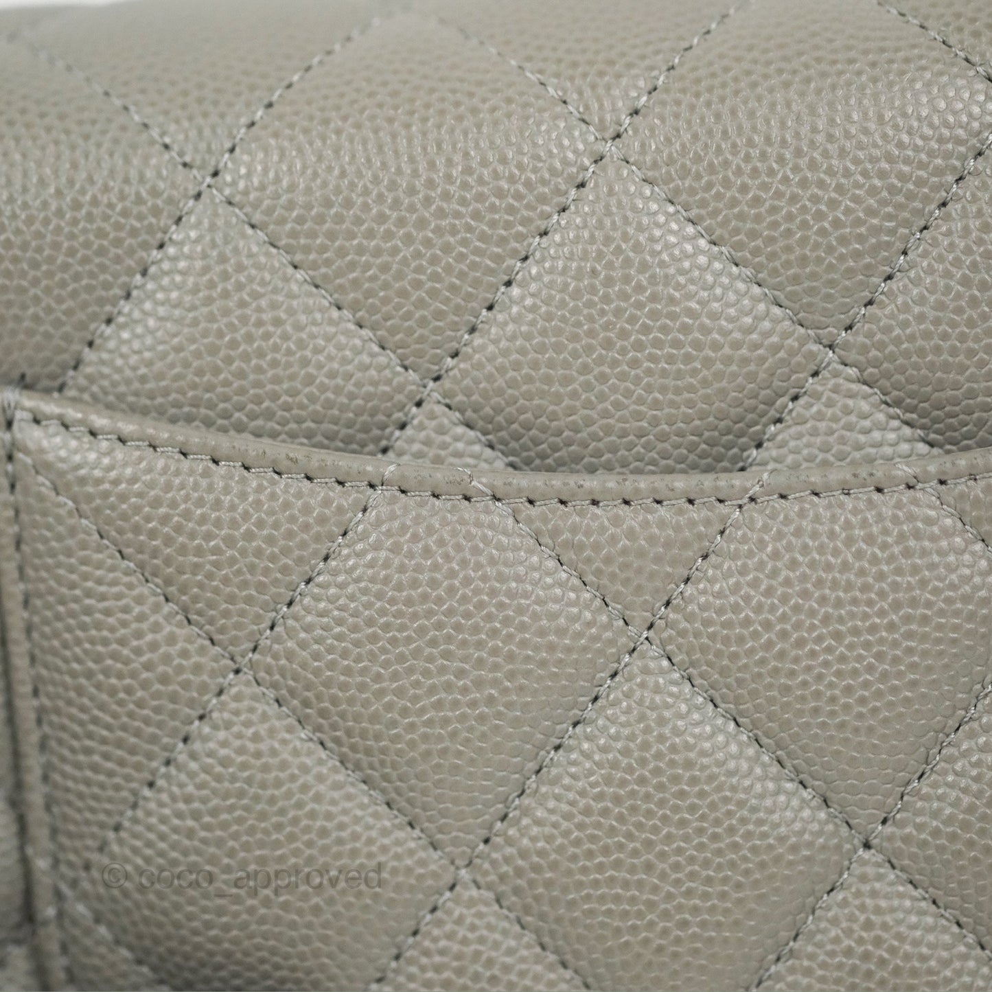 Chanel Quilted Classic Wallet on Chain WOC Grey Caviar Gold Hardware