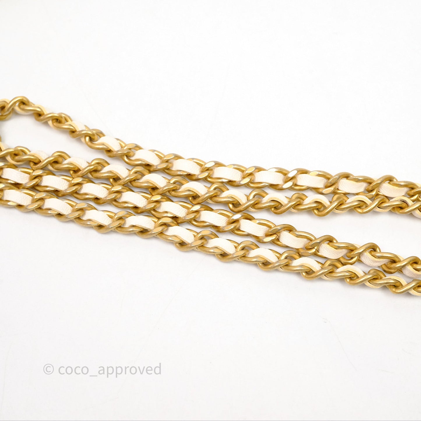 Chanel Quilted Pearl Crush Wallet on Chain WOC Ivory White Lambskin Aged Gold Hardware