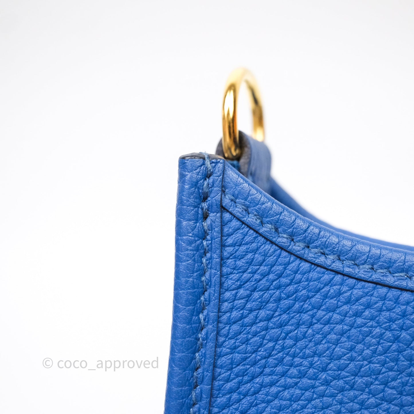 Hermes Mini Evelyne Bleu France 71 Amazone Taurillon Maurice Gold Hardware