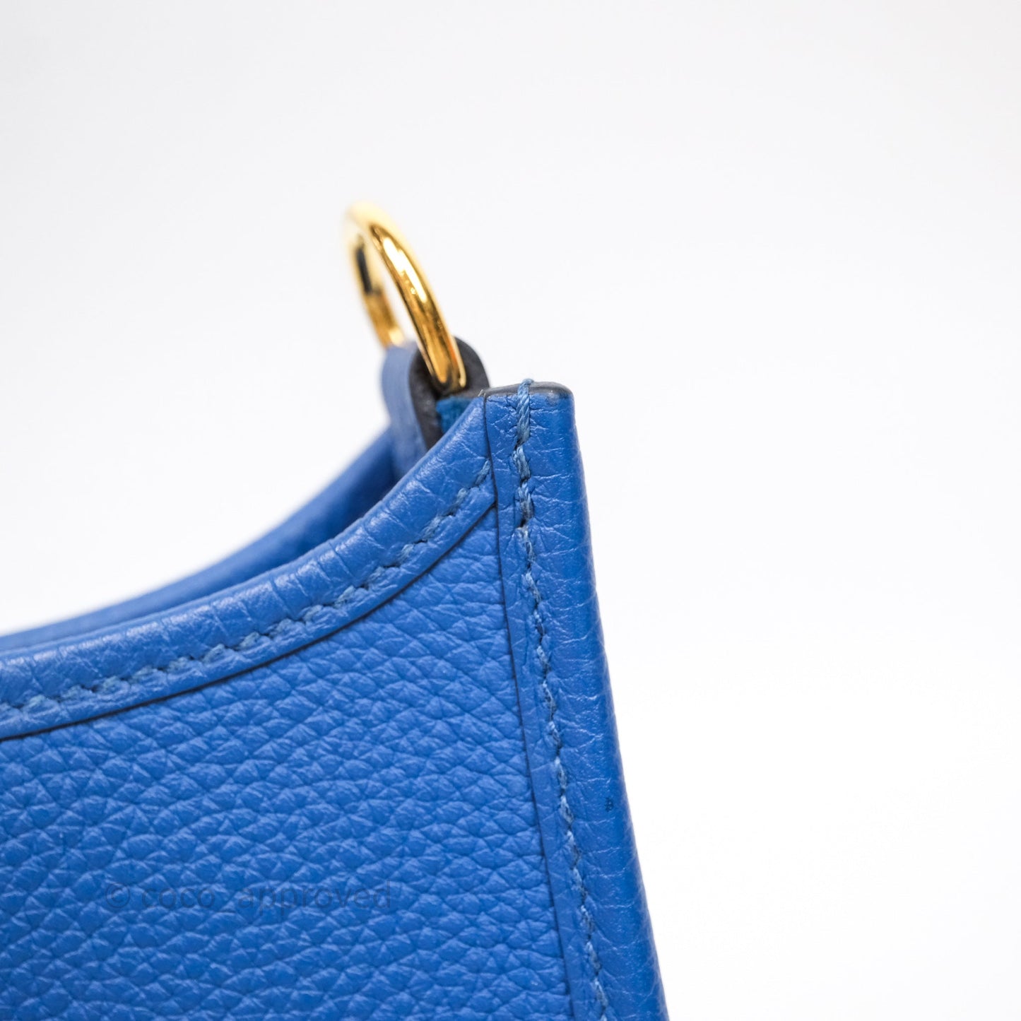 Hermes Mini Evelyne Bleu France 71 Amazone Taurillon Maurice Gold Hardware