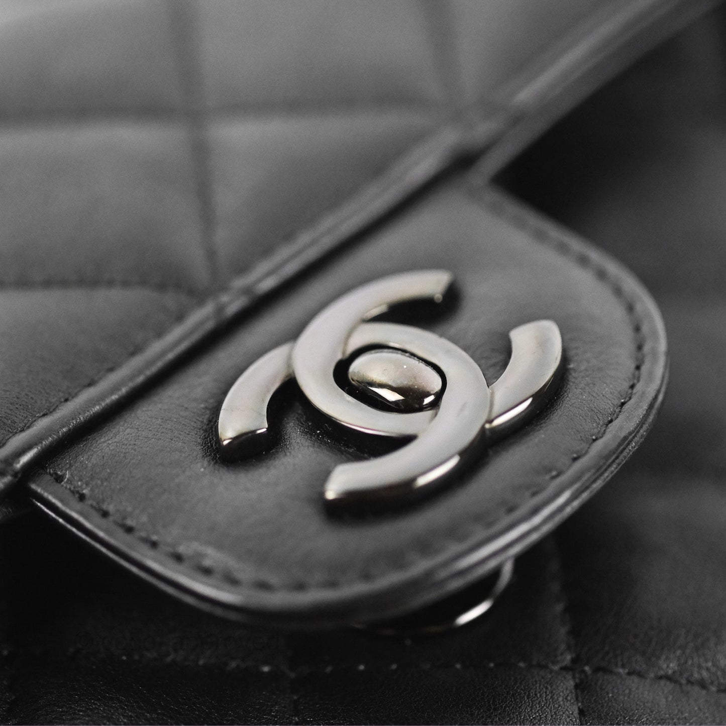 Chanel Quilted Mini Rectangular Flap So Black Crumpled Calfskin