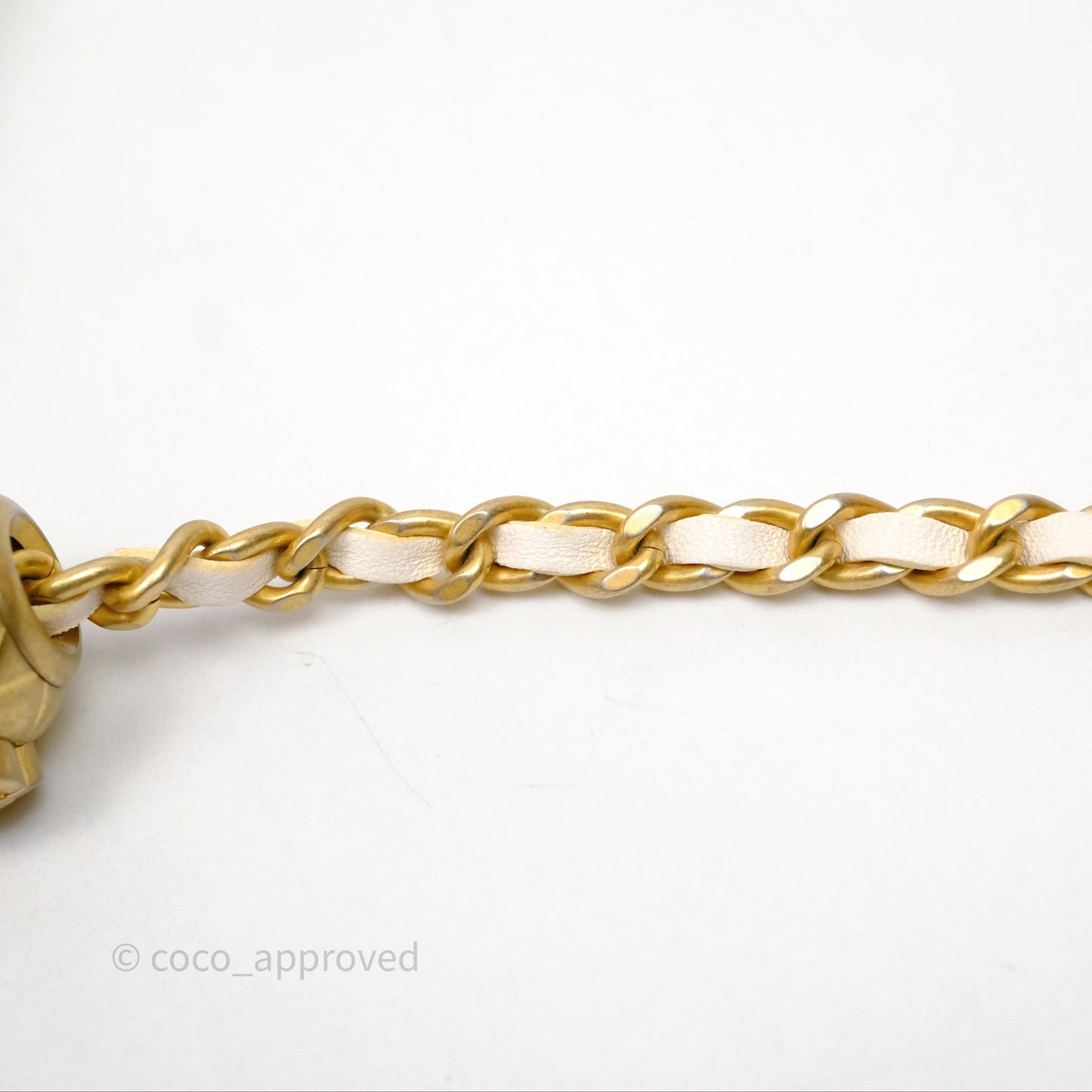 Chanel Quilted Pearl Crush Wallet on Chain WOC Ivory White Lambskin Aged Gold Hardware