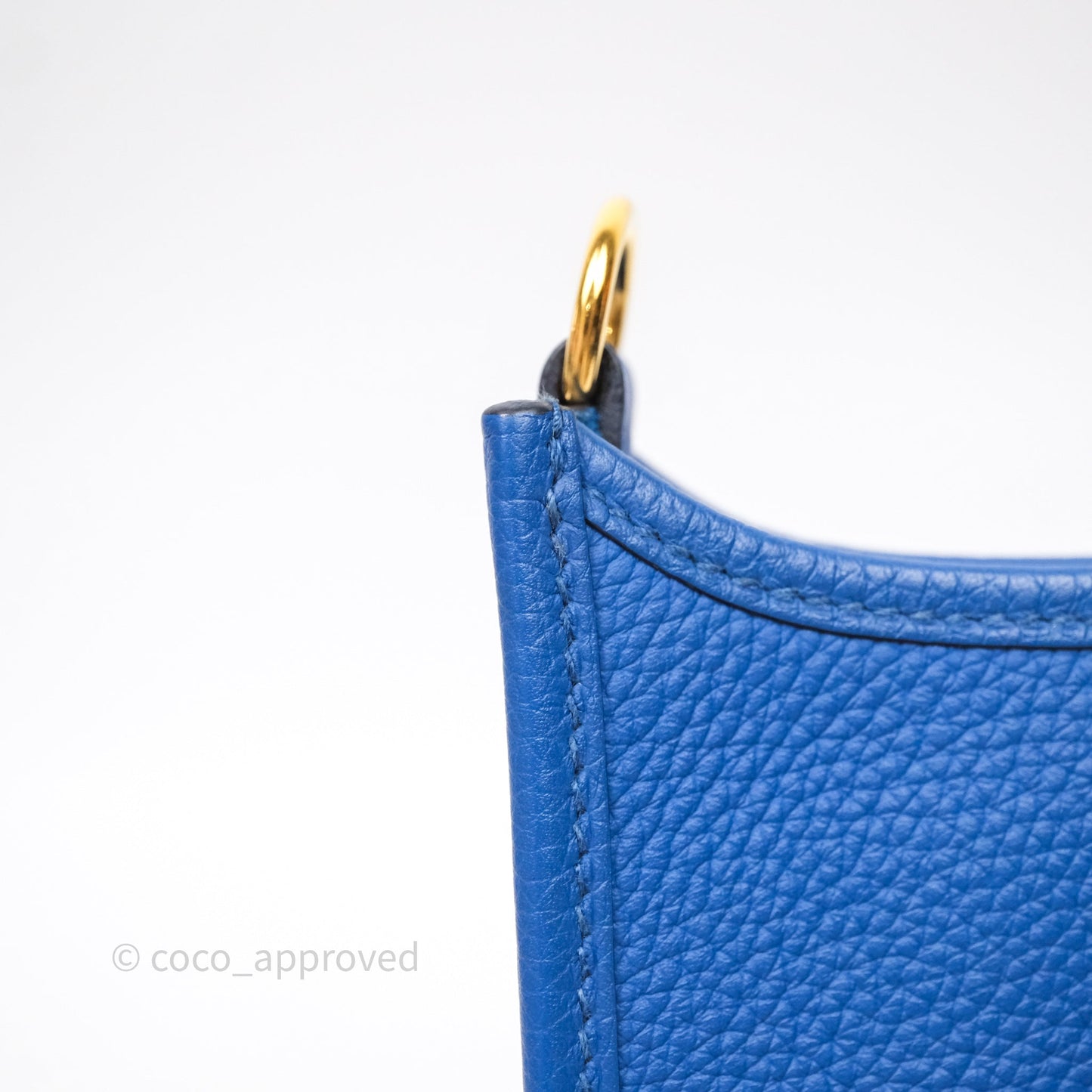 Hermes Mini Evelyne Bleu France 71 Amazone Taurillon Maurice Gold Hardware