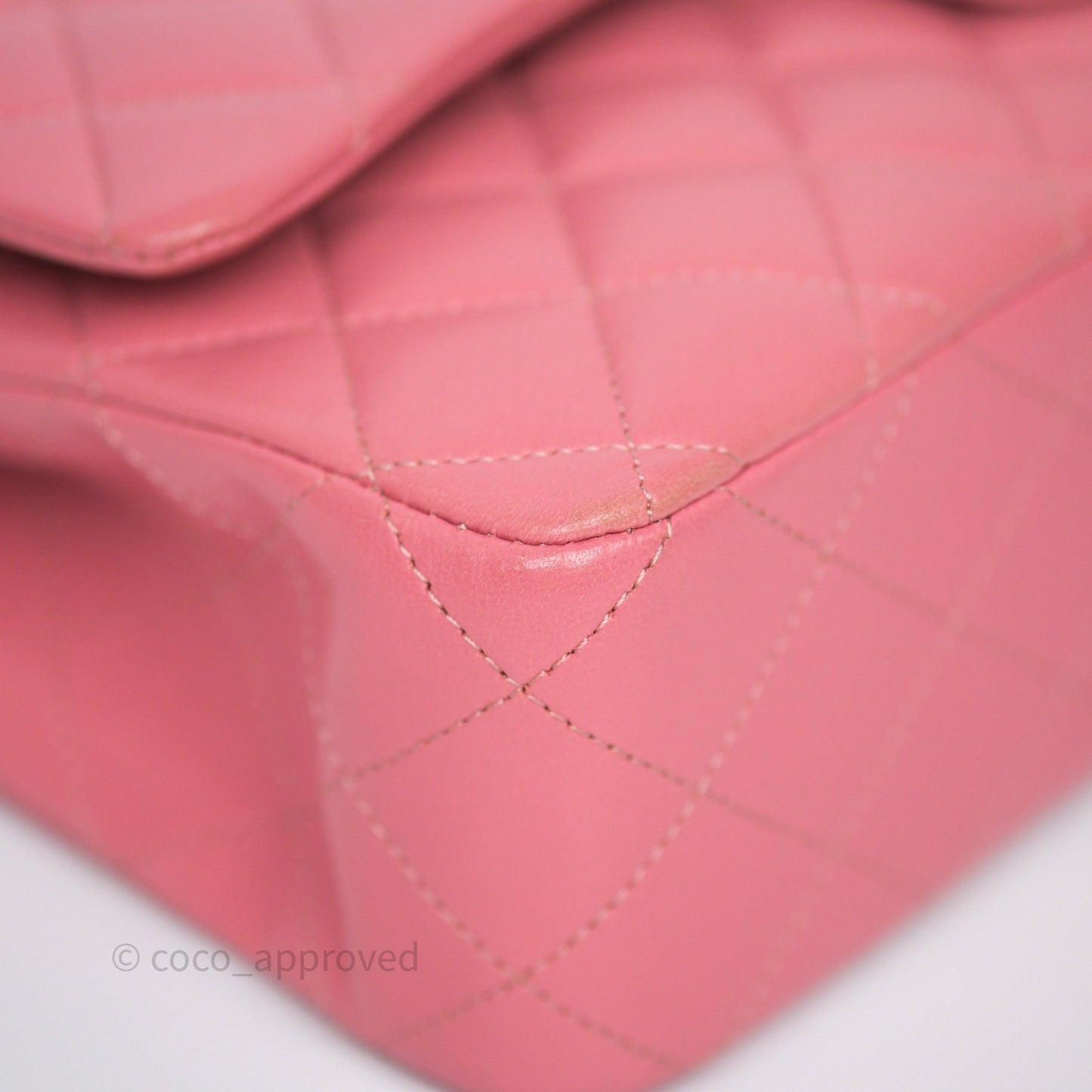 Chanel Classic M/L Medium Flap Quilted Pink Lambskin Silver Hardware