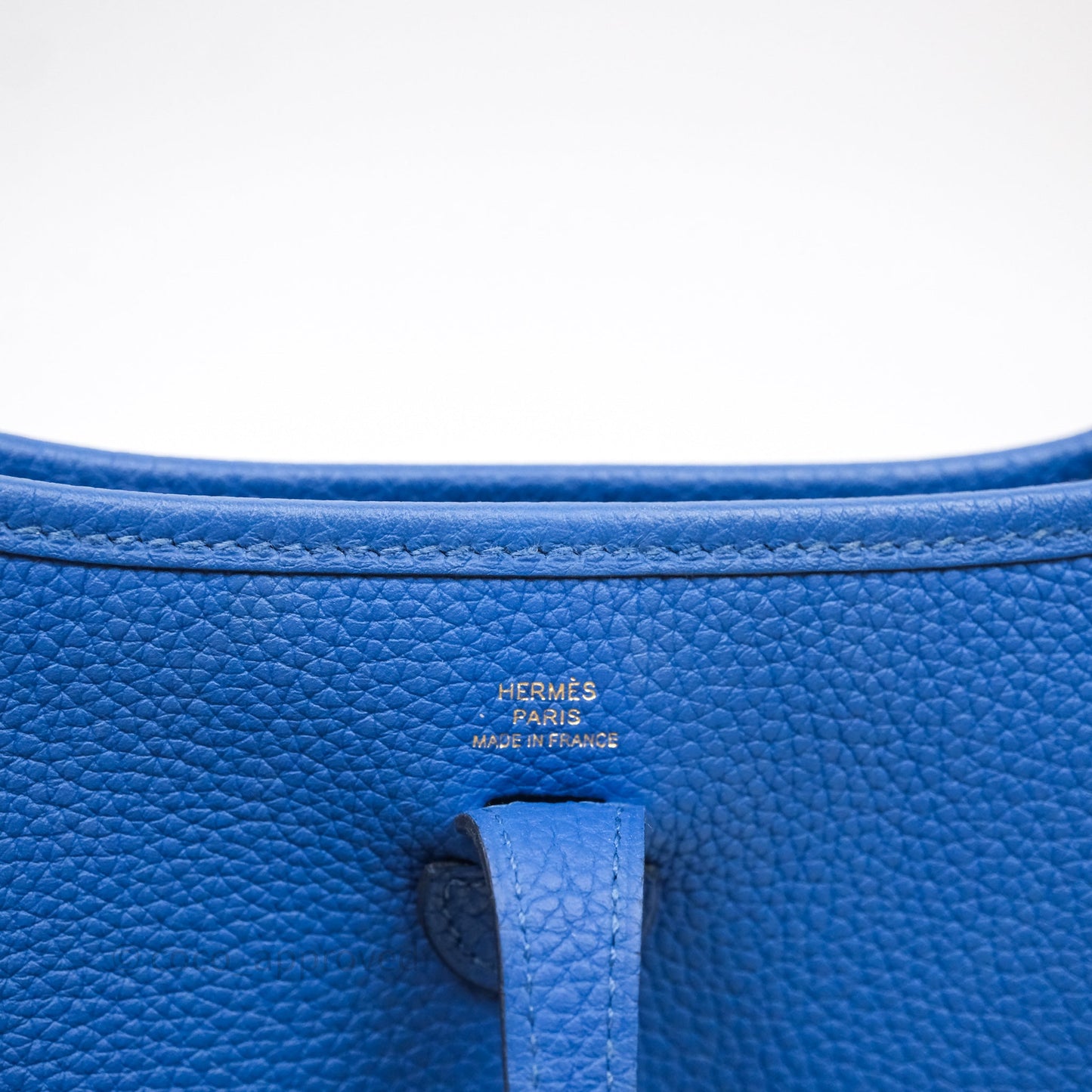 Hermes Mini Evelyne Bleu France 71 Amazone Taurillon Maurice Gold Hardware
