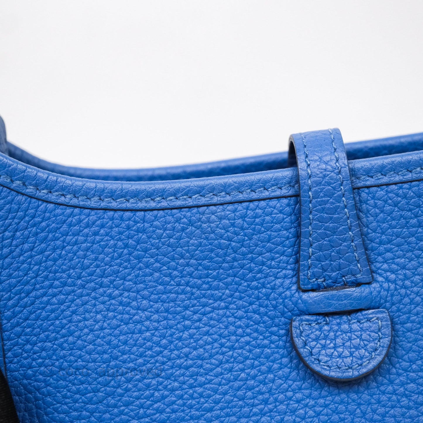 Hermes Mini Evelyne Bleu France 71 Amazone Taurillon Maurice Gold Hardware