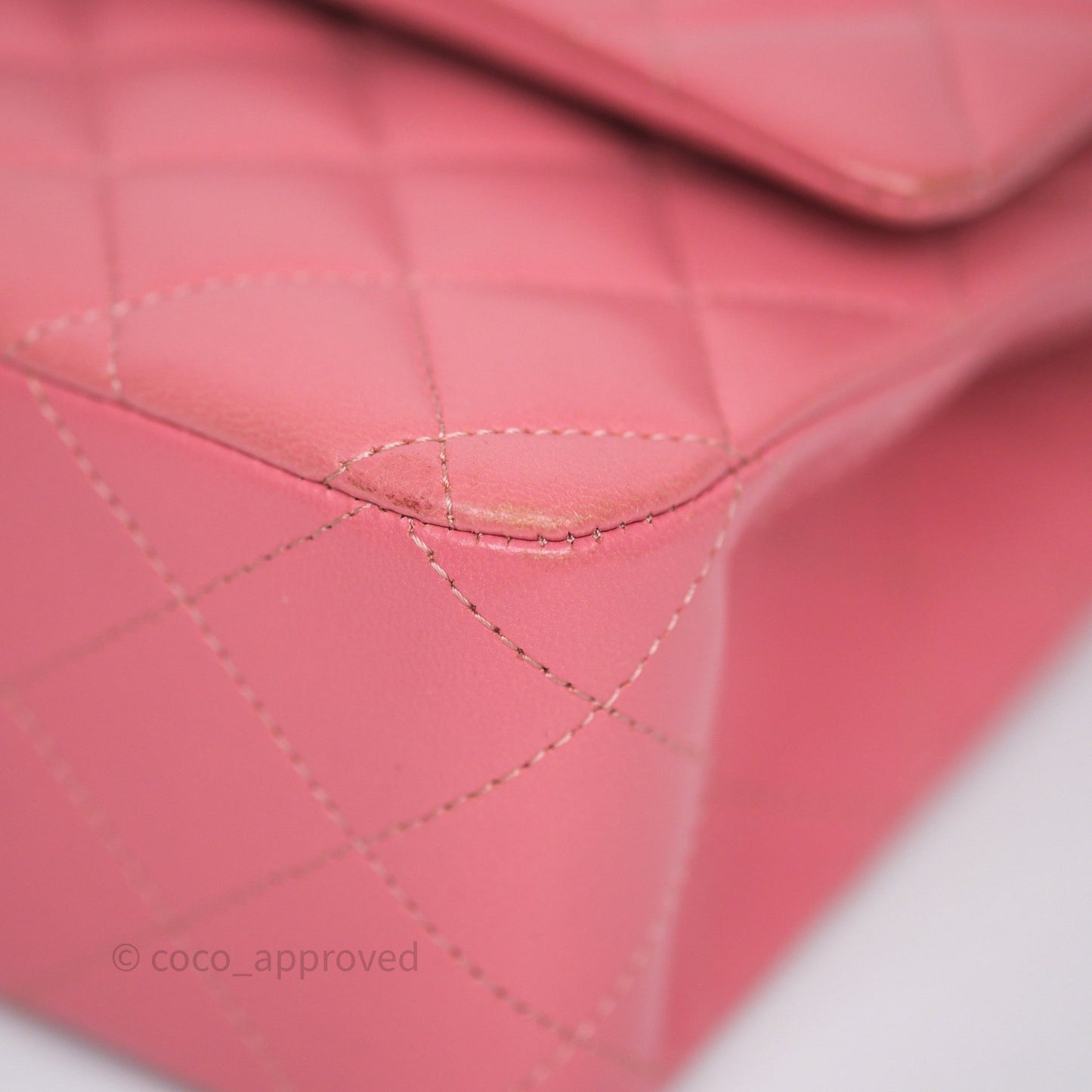 Chanel Classic M/L Medium Flap Quilted Pink Lambskin Silver Hardware