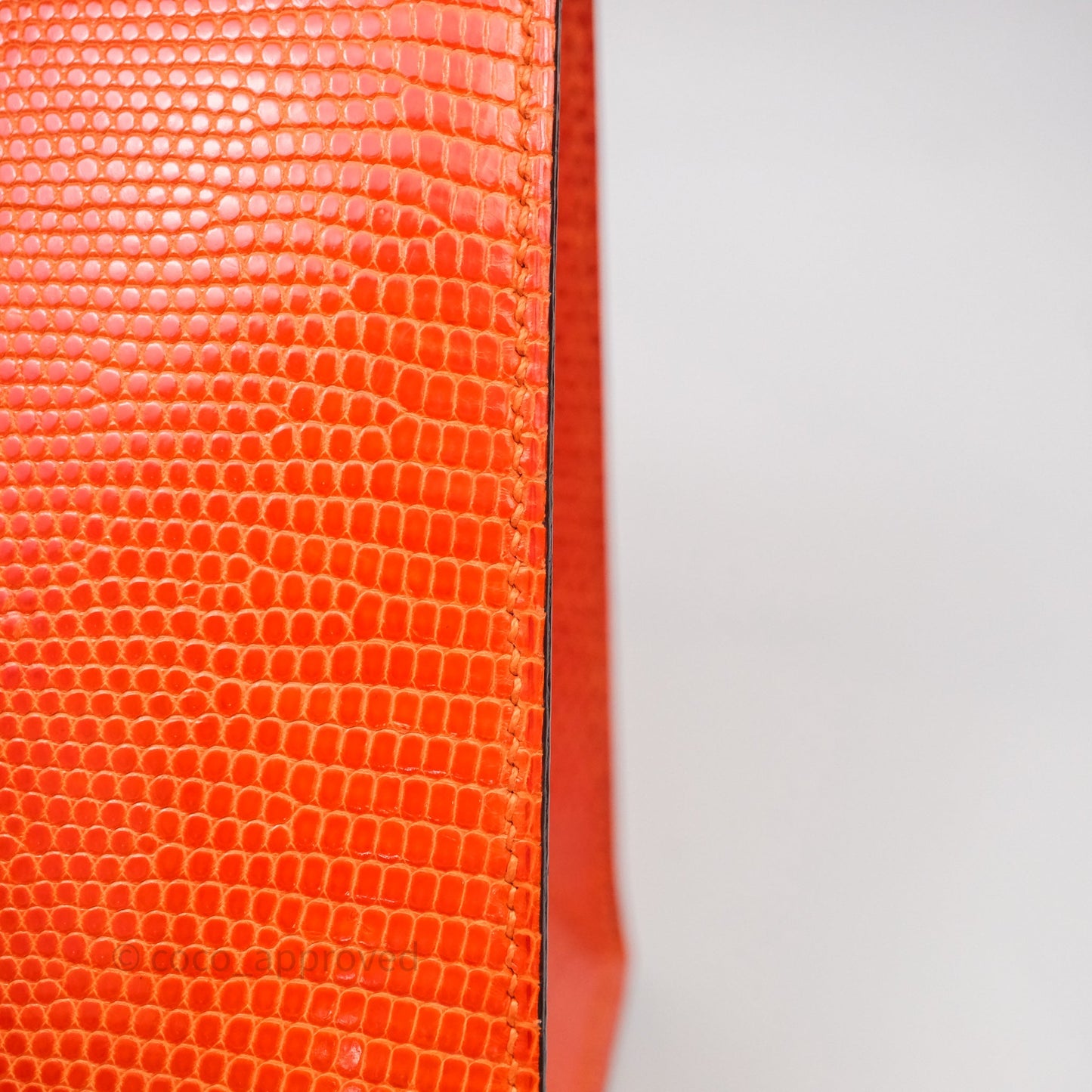 Hermes Kelly 25 Poppy Orange Lizard Palladium Hardware