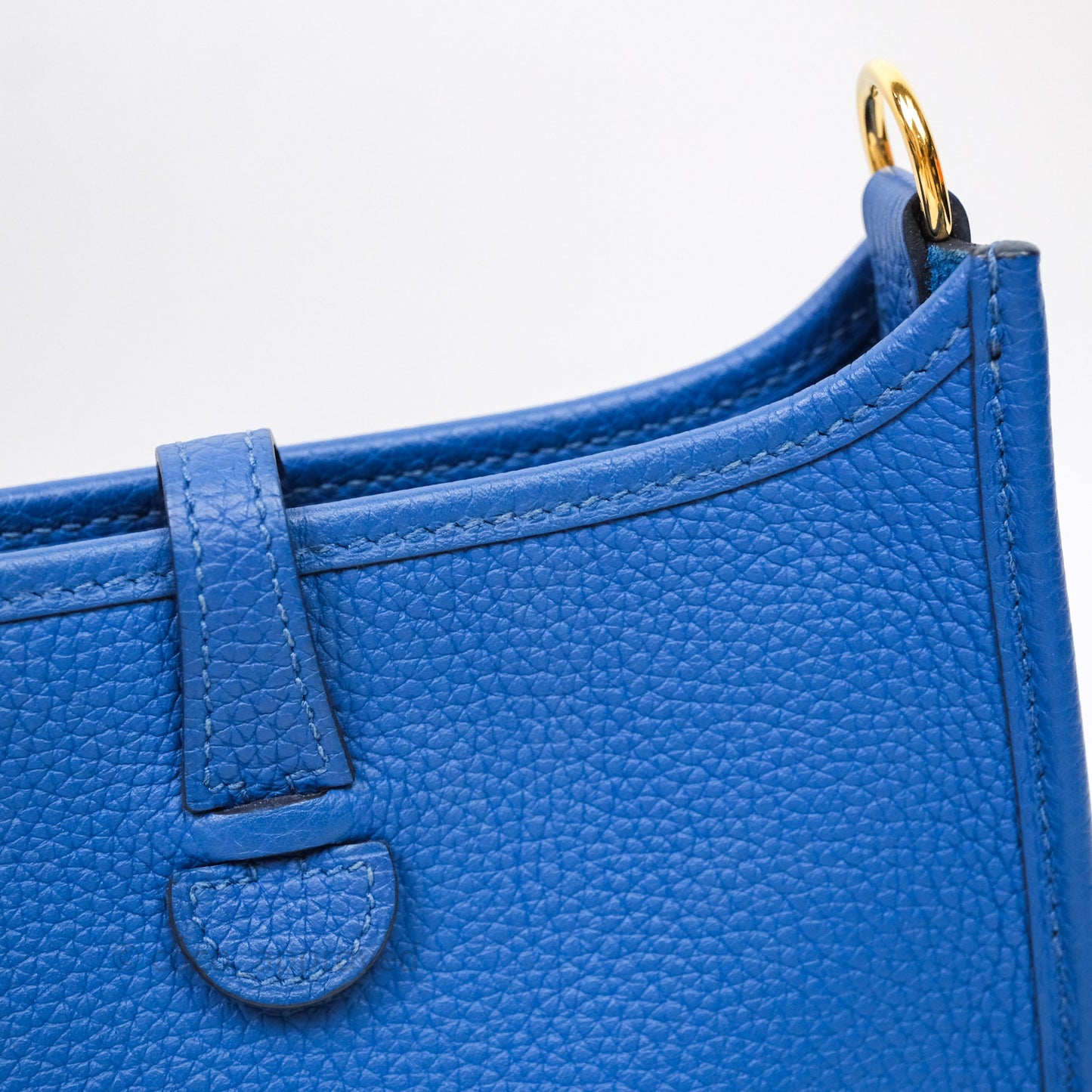 Hermes Mini Evelyne Bleu France 71 Amazone Taurillon Maurice Gold Hardware