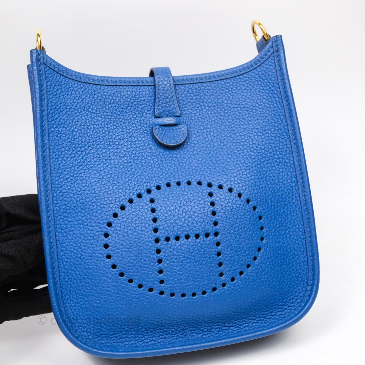 Hermes Mini Evelyne Bleu France 71 Amazone Taurillon Maurice Gold Hardware