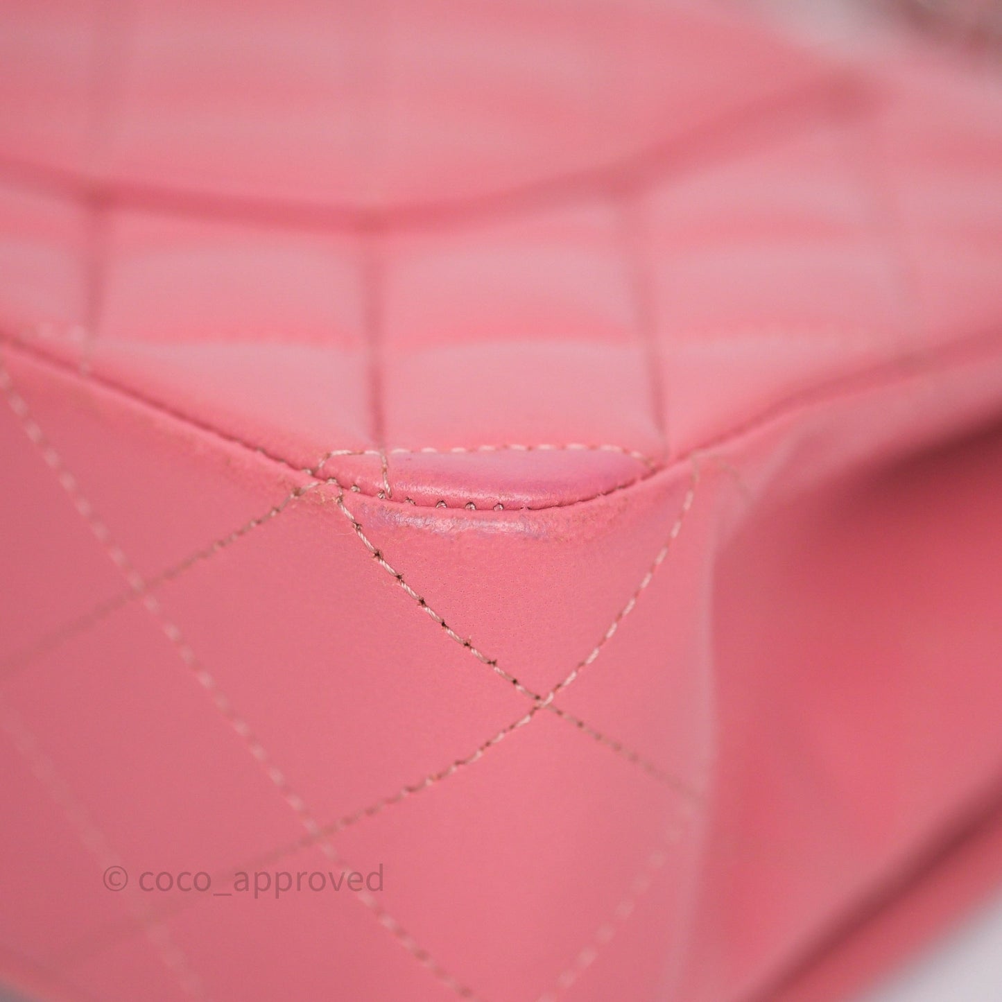 Chanel Classic M/L Medium Flap Quilted Pink Lambskin Silver Hardware