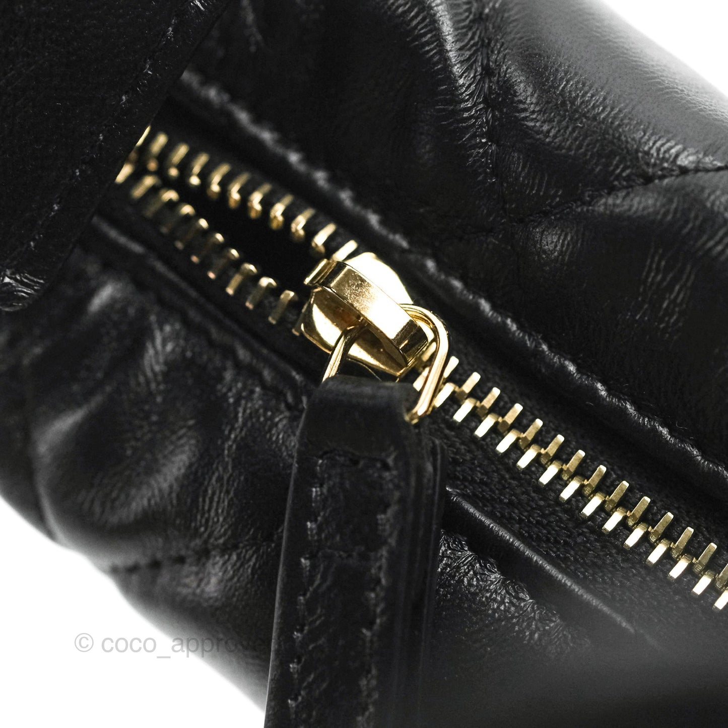 Chanel Quilted Chain Around Pouch Black Lambskin