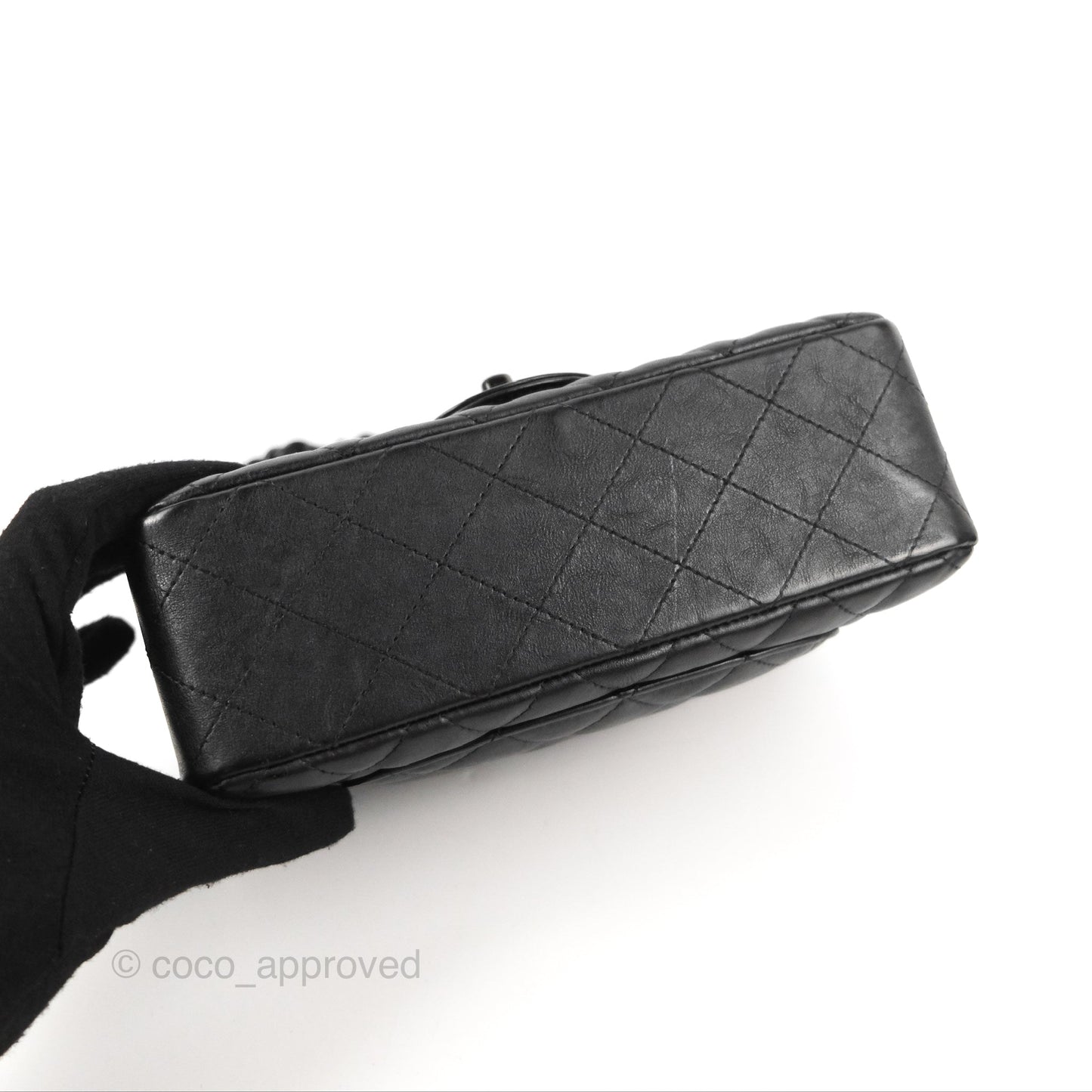 Chanel Quilted Mini Rectangular Flap So Black Crumpled Calfskin