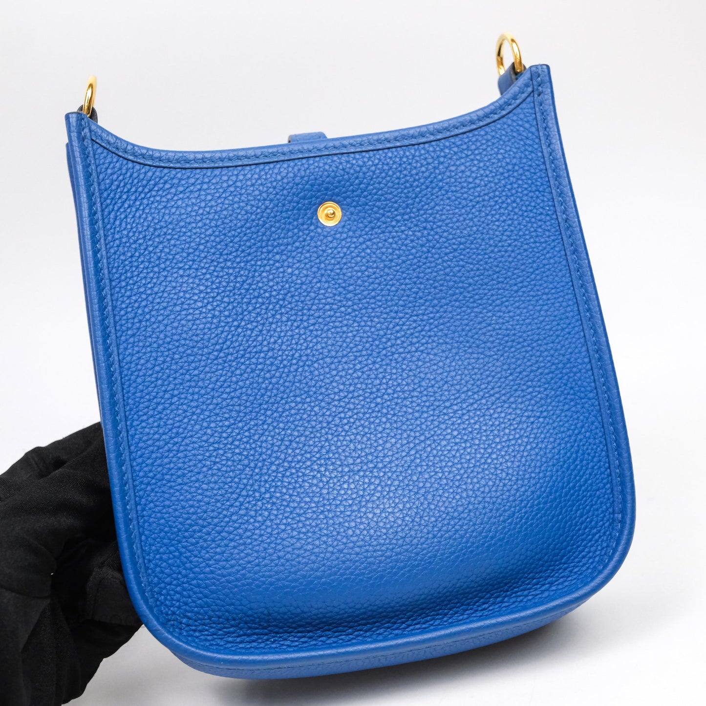 Hermes Mini Evelyne Bleu France 71 Amazone Taurillon Maurice Gold Hardware
