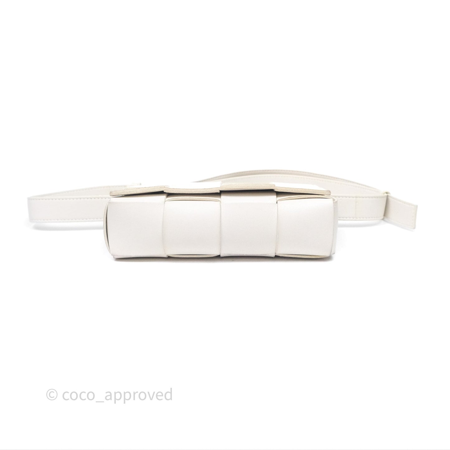Bottega Veneta Cassette Belt Bag Intreccio White