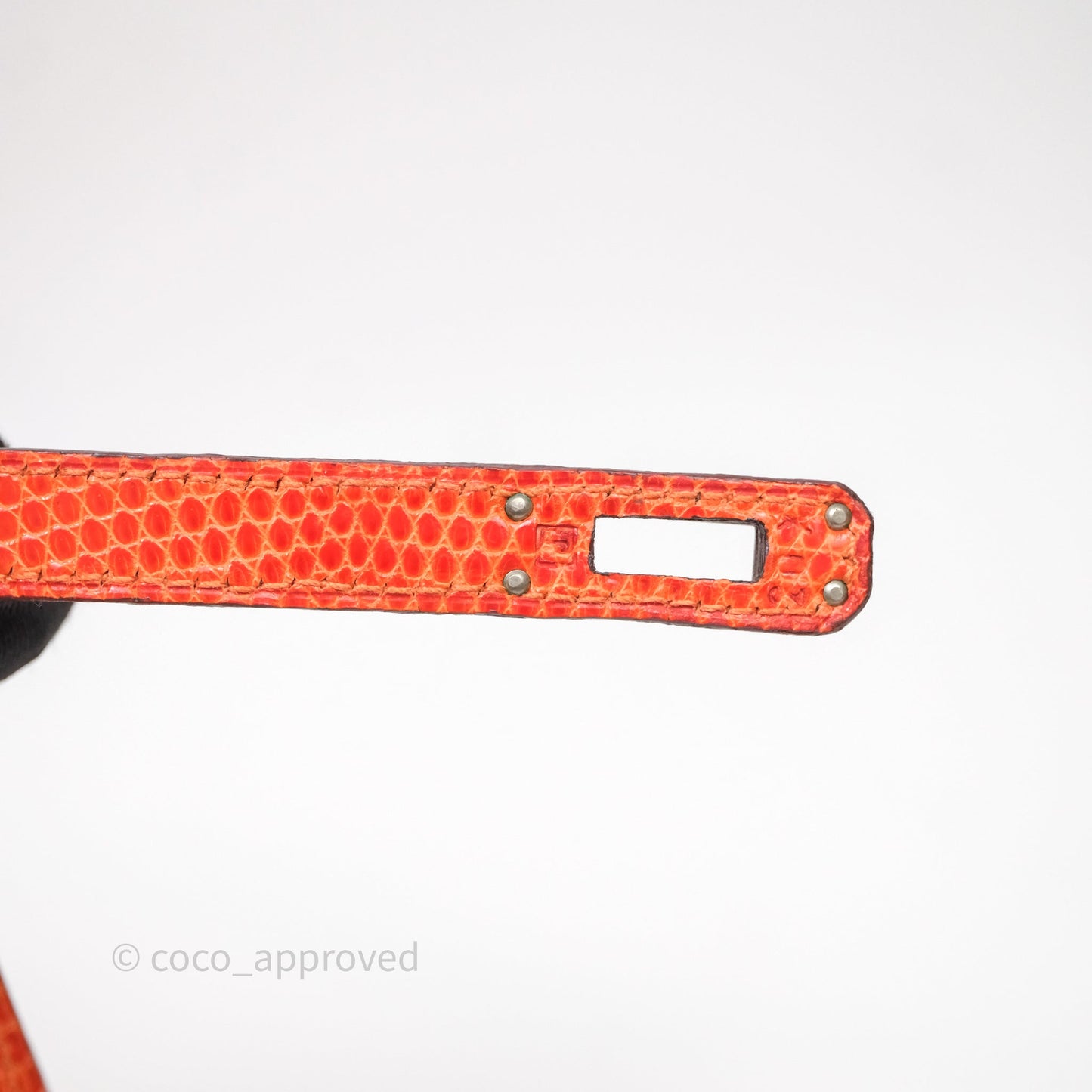 Hermes Kelly 25 Poppy Orange Lizard Palladium Hardware