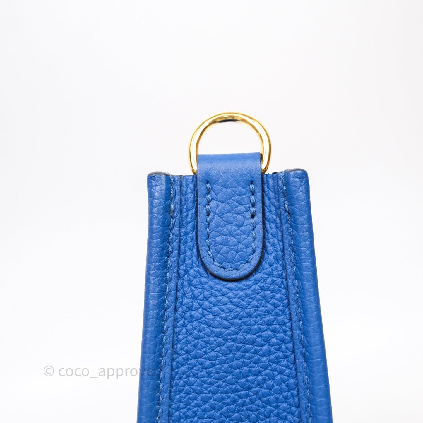 Hermes Mini Evelyne Bleu France 71 Amazone Taurillon Maurice Gold Hardware