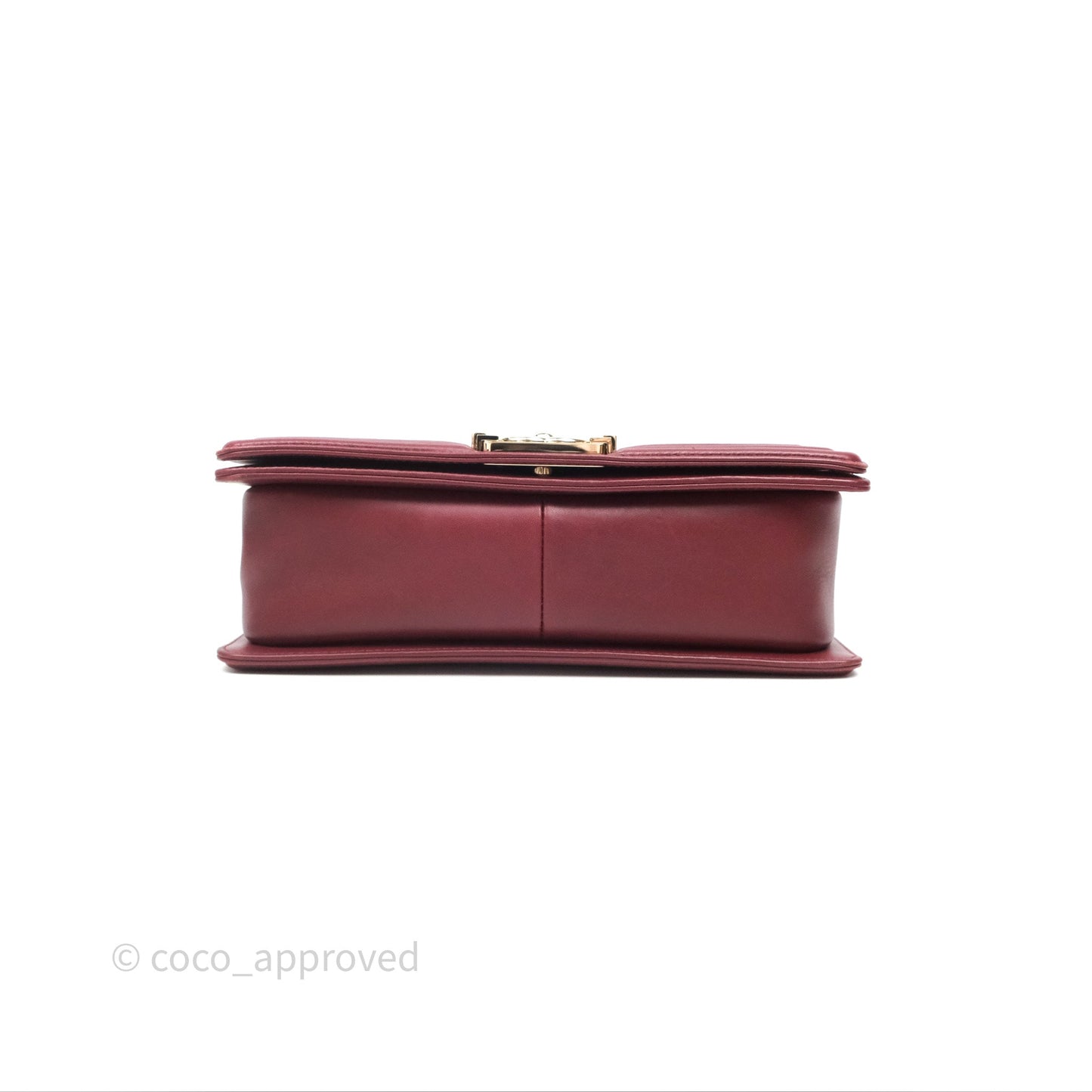 Chanel Quilted Medium Boy Dark Red Lambskin Gold Hardware