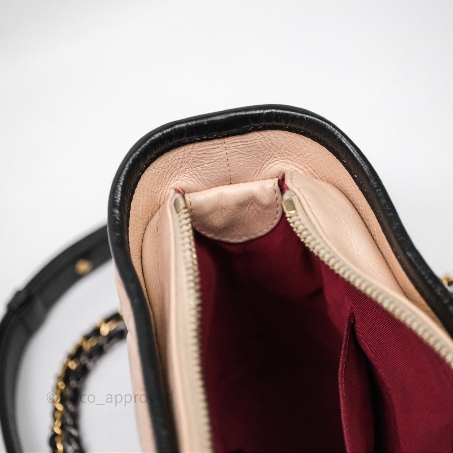 Chanel Small Gabrielle Hobo Quilted Black Beige Aged Calfskin