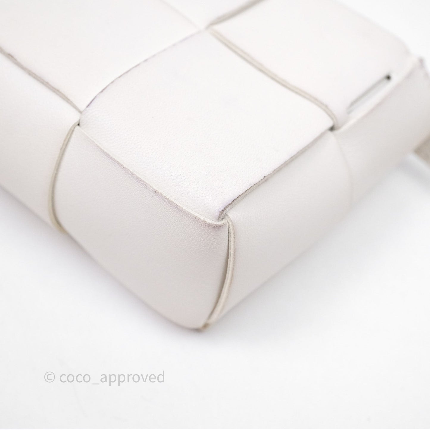 Bottega Veneta Cassette Belt Bag Intreccio White