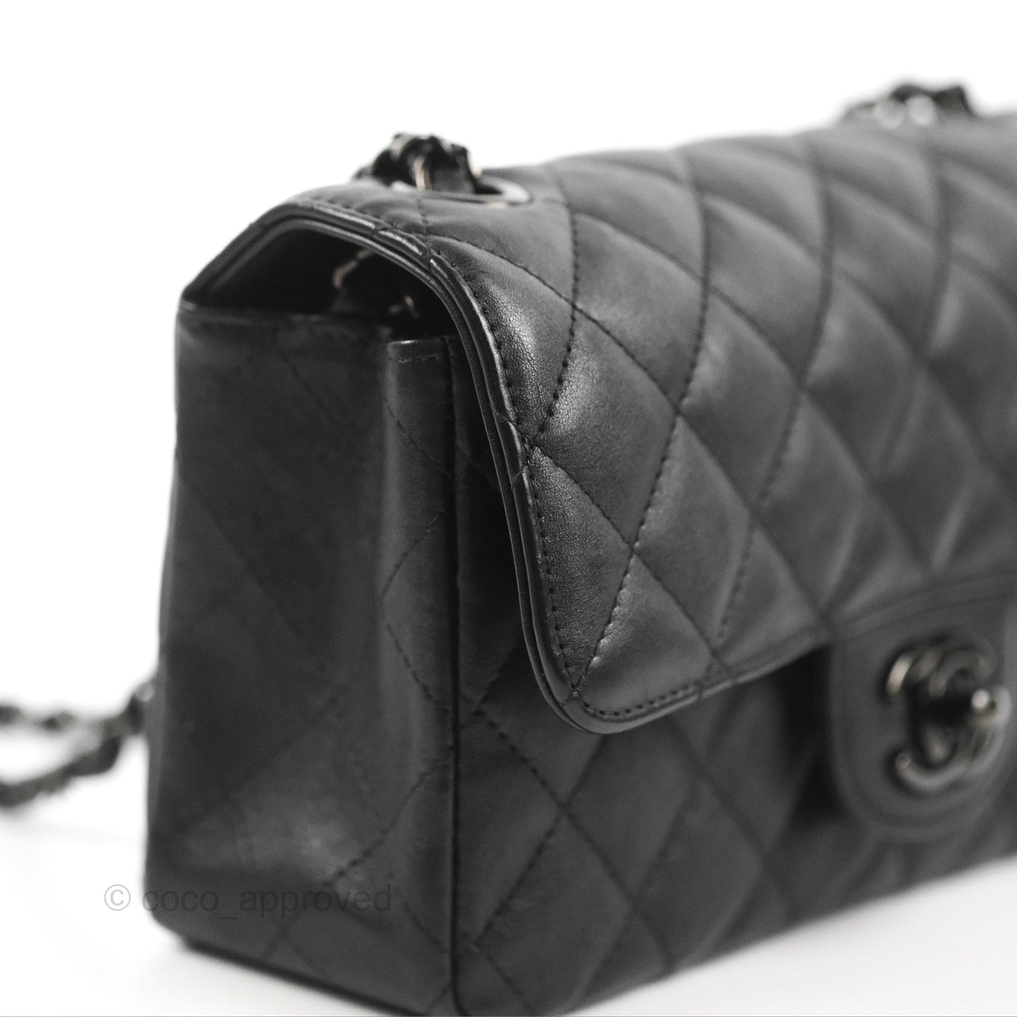 Chanel Quilted Mini Rectangular Flap So Black Crumpled Calfskin