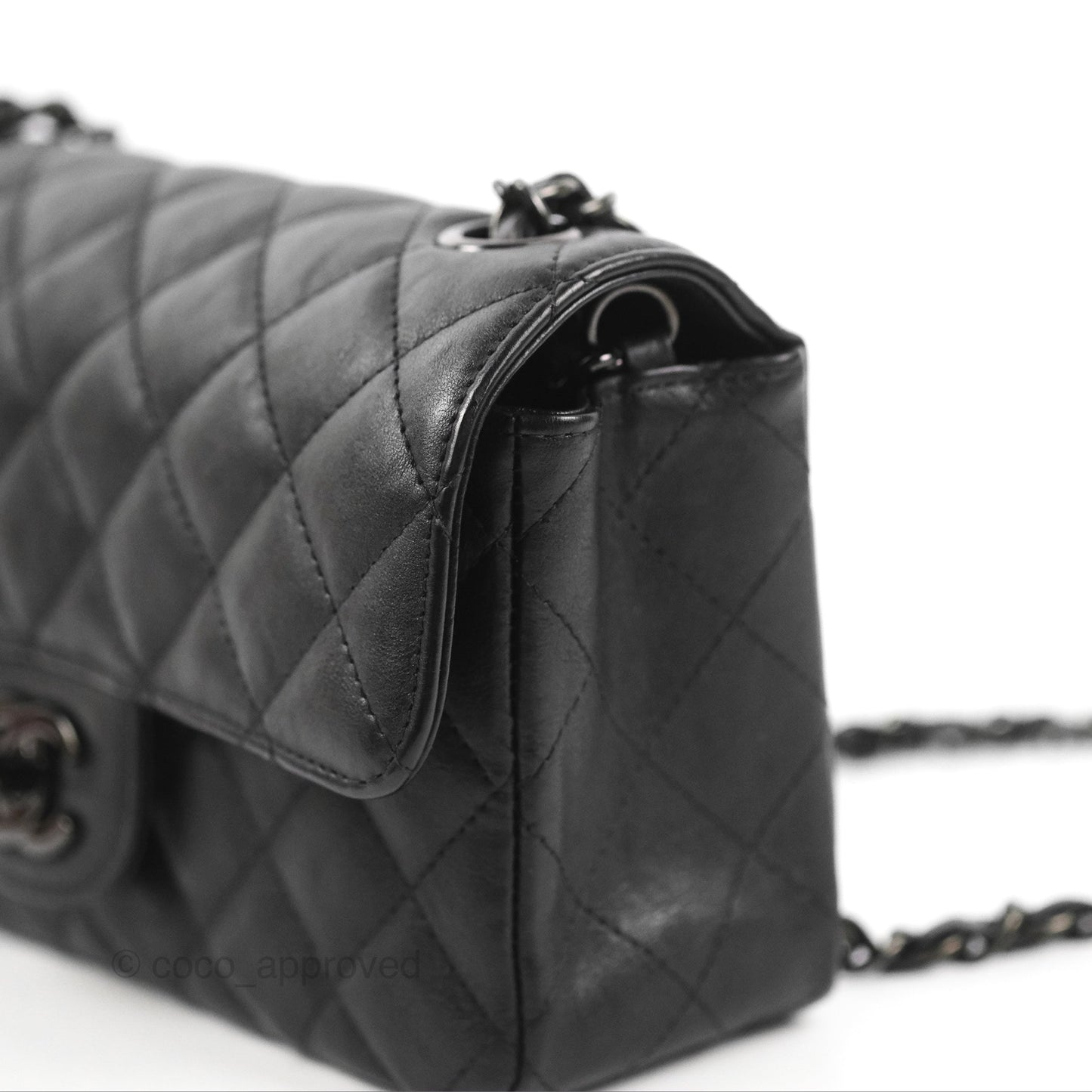 Chanel Quilted Mini Rectangular Flap So Black Crumpled Calfskin