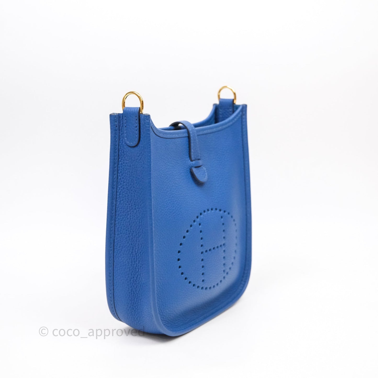 Hermes Mini Evelyne Bleu France 71 Amazone Taurillon Maurice Gold Hardware