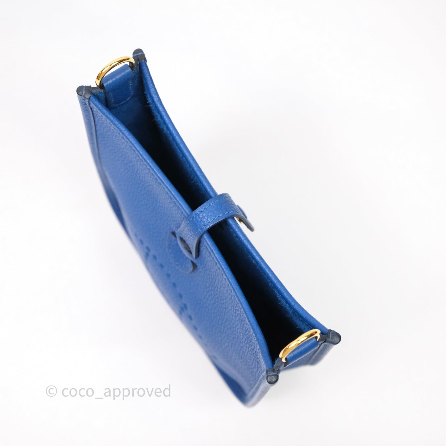 Hermes Mini Evelyne Bleu France 71 Amazone Taurillon Maurice Gold Hardware